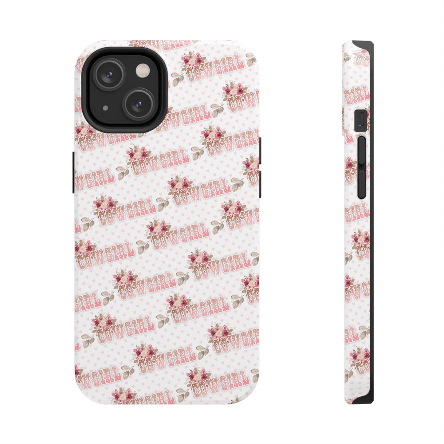 Pink Cowgirl and Flowers Iphone Tough Phone Case