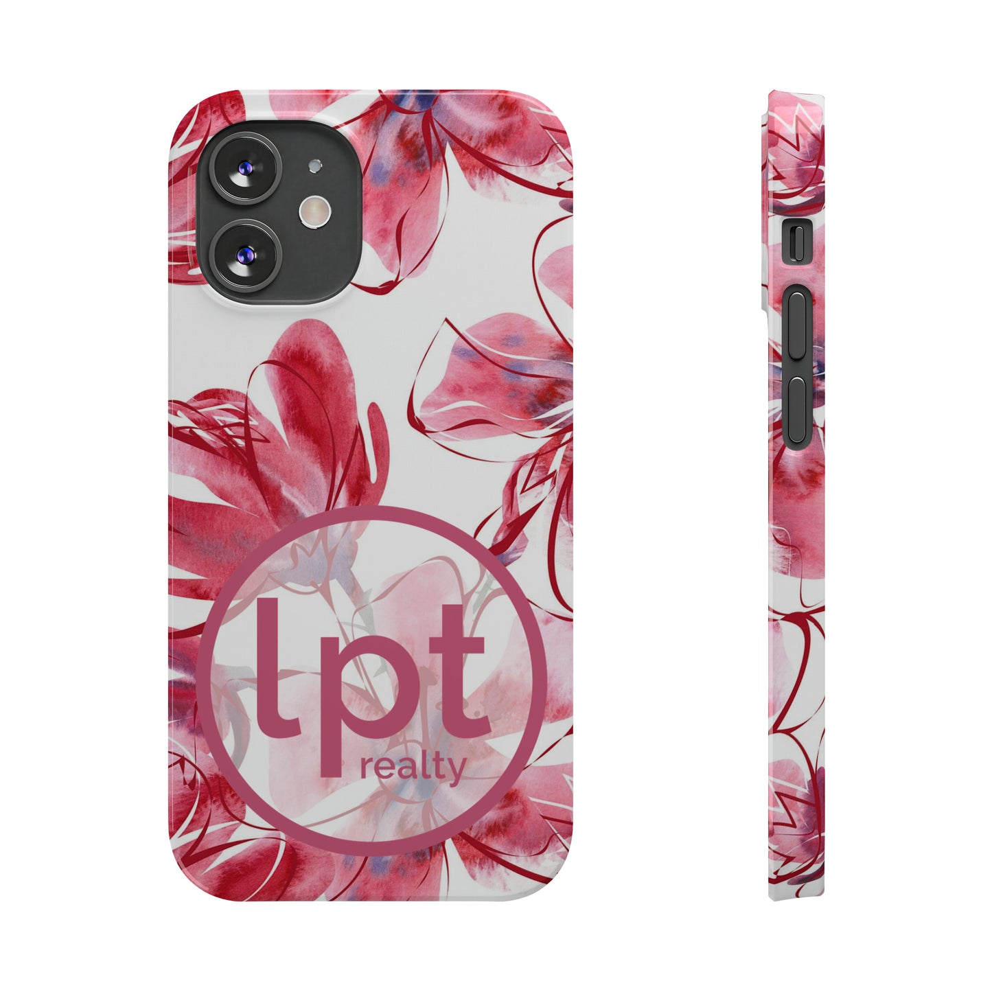 LPT Realty Logo -  Large Pink Flower Iphone 15-12 Slim Phone Case