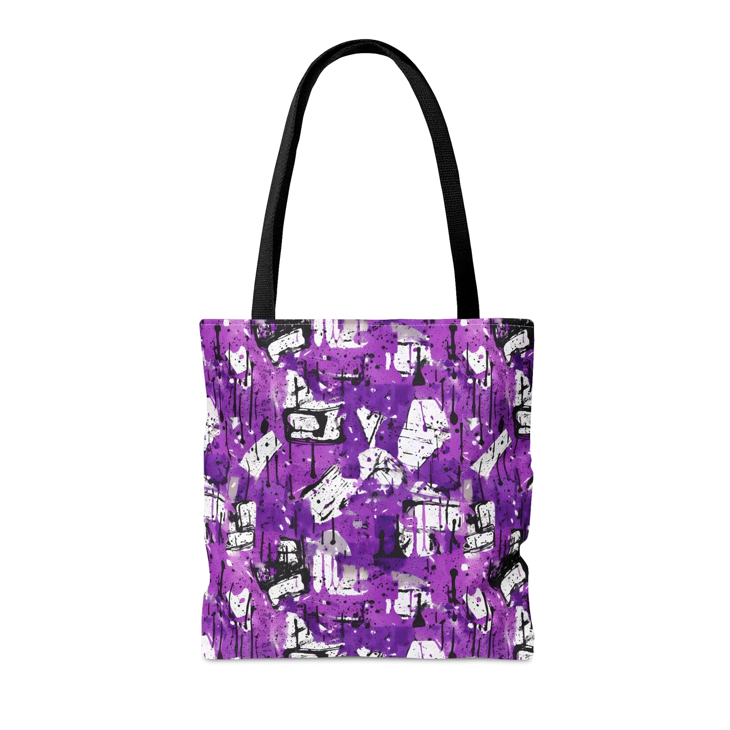 Purple & Black Graffiti Design - Canvas Tote 3 Sizes