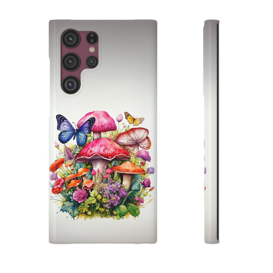 Magical Mushroom Oasis Where Flowers Bloom Amongst Butterflies Samsung Slim Cases