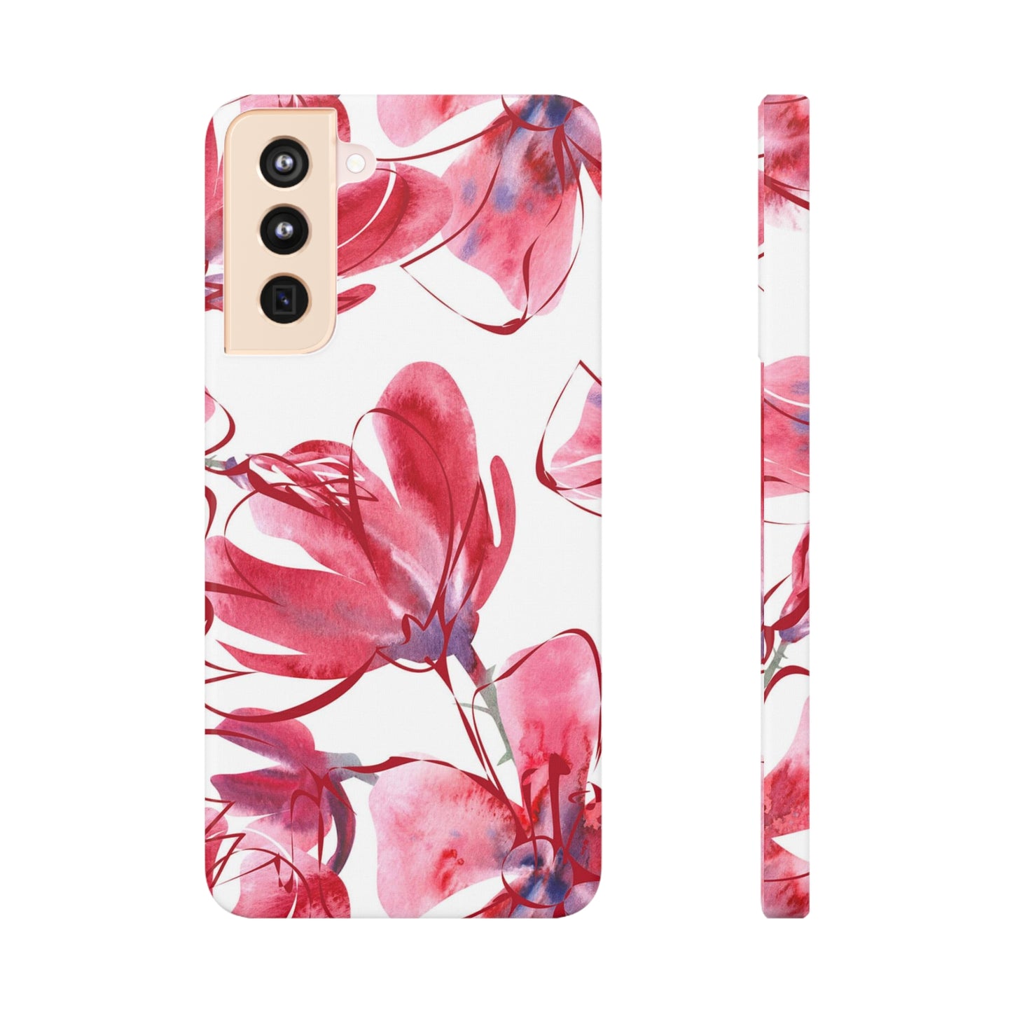 Large Pink Flower Samsung Slim Cases