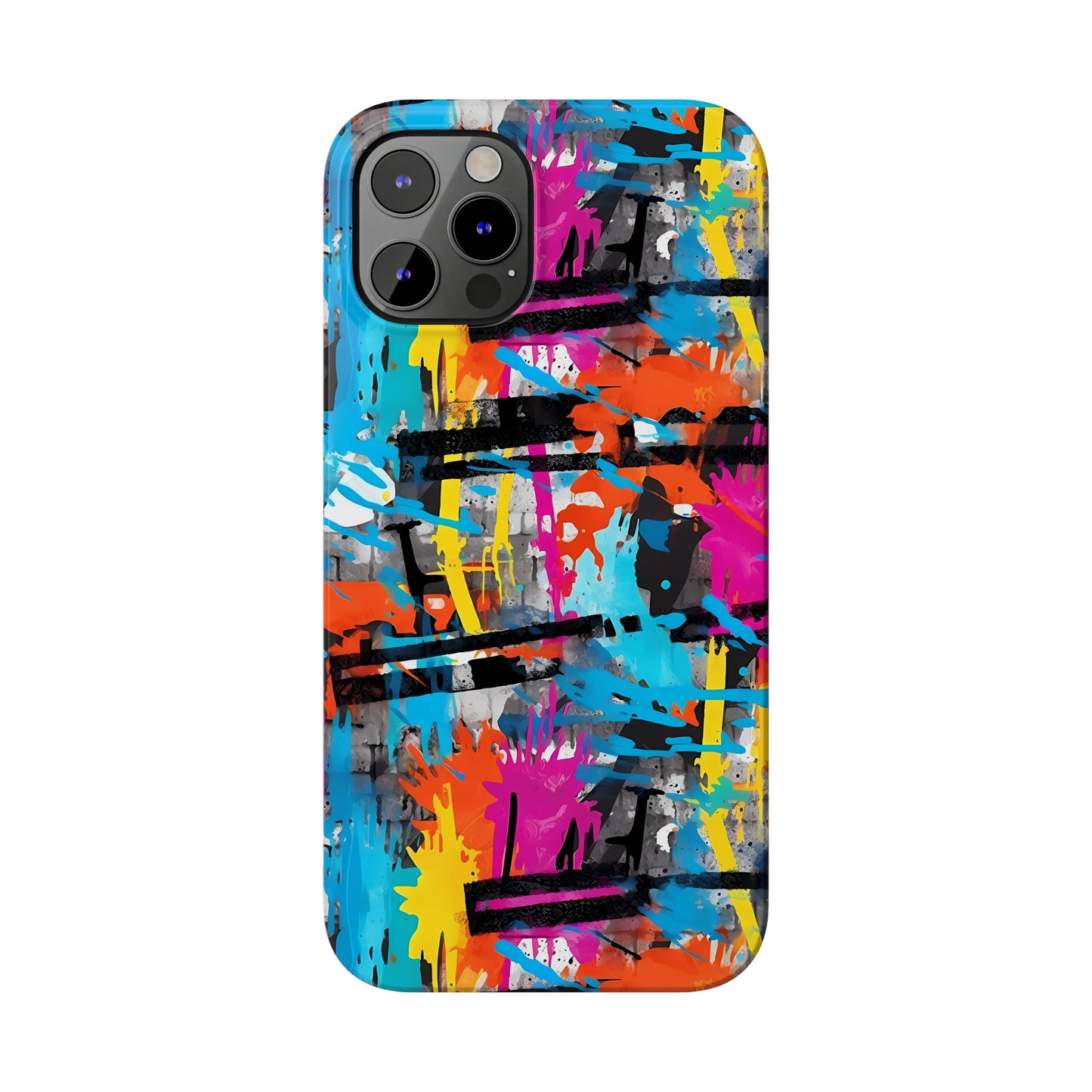 Rainbow Color Abstract Graffiti Design Iphone 15-12 Slim Phone Case