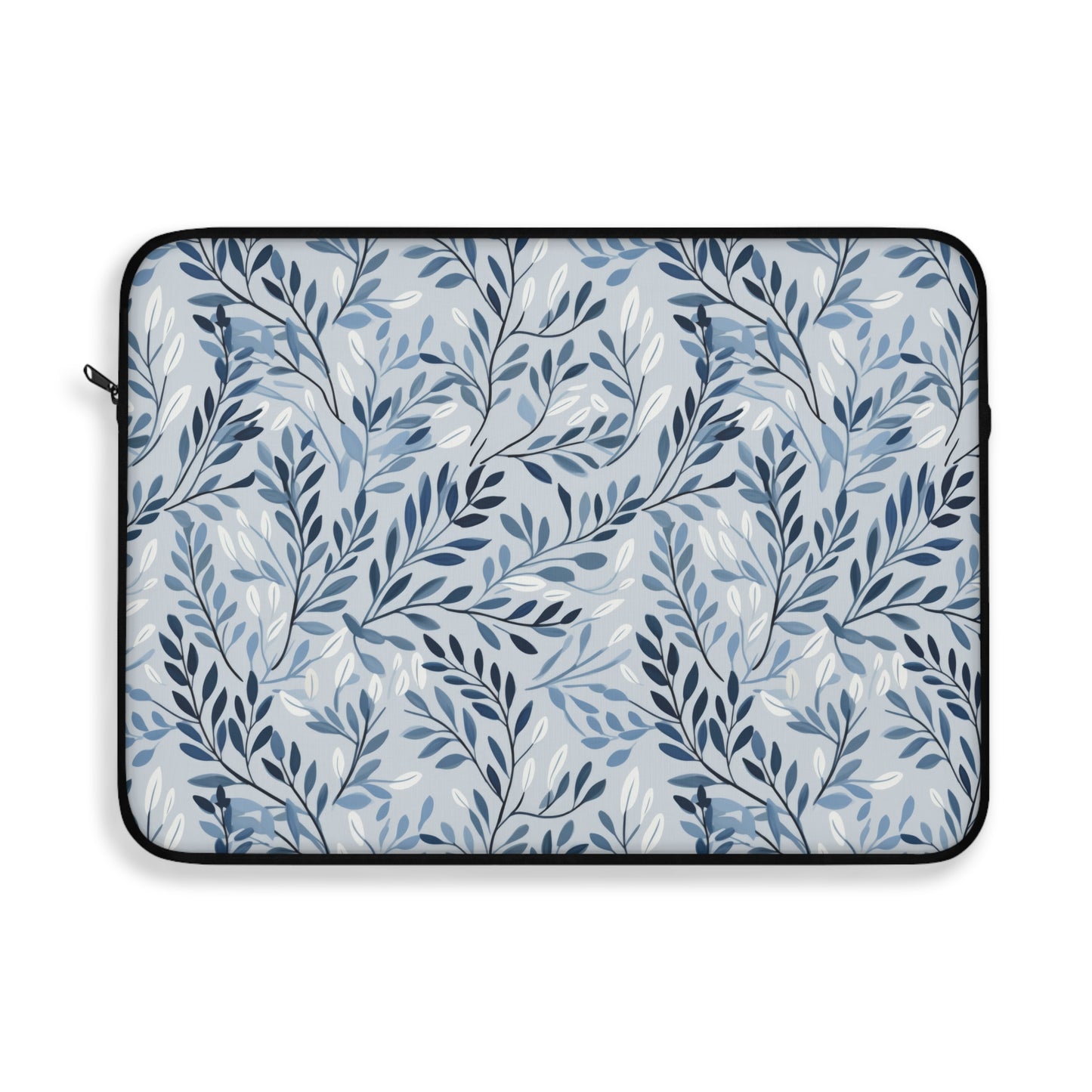 Elegant Blue and White Botanical Pattern Laptop or Ipad Protective Sleeve 3 Sizes Available