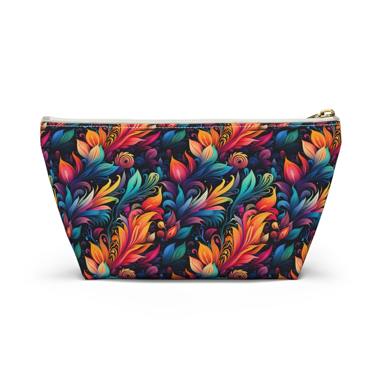 Mystical Neon Flowers and Leaves  - Makeup & Accessory Bag 2 Sizes