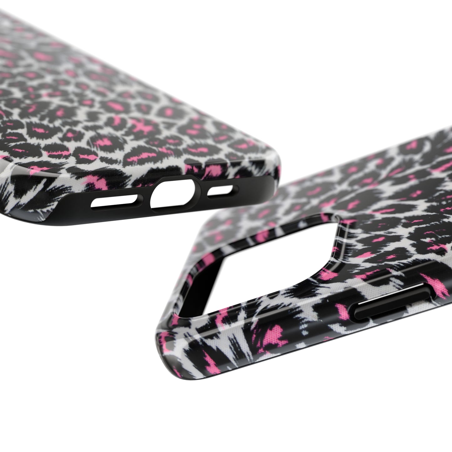 Fierce Femininity Pink and Black Leopard Print Iphone Tough Phone Case