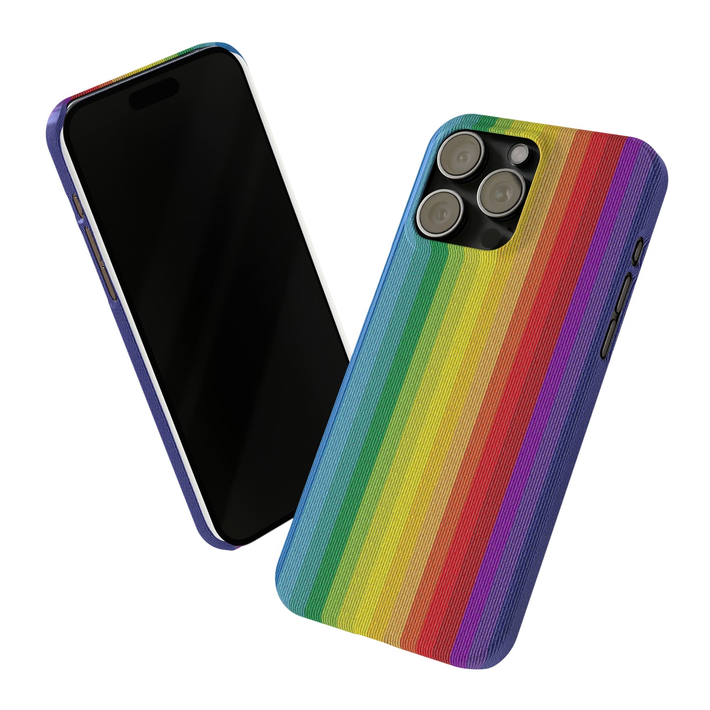 Rainbow Stripe Design Iphone 15-12 Slim Phone Case