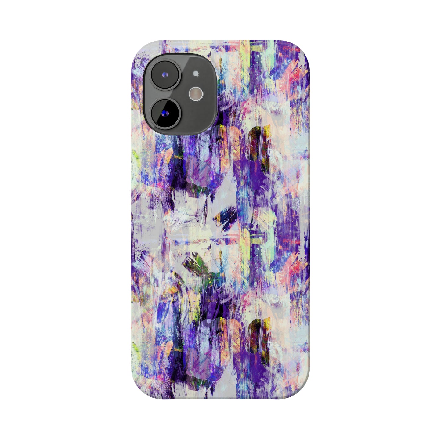 Purple Spring Painted Abstract Iphone 15-12 Slim Phone Case