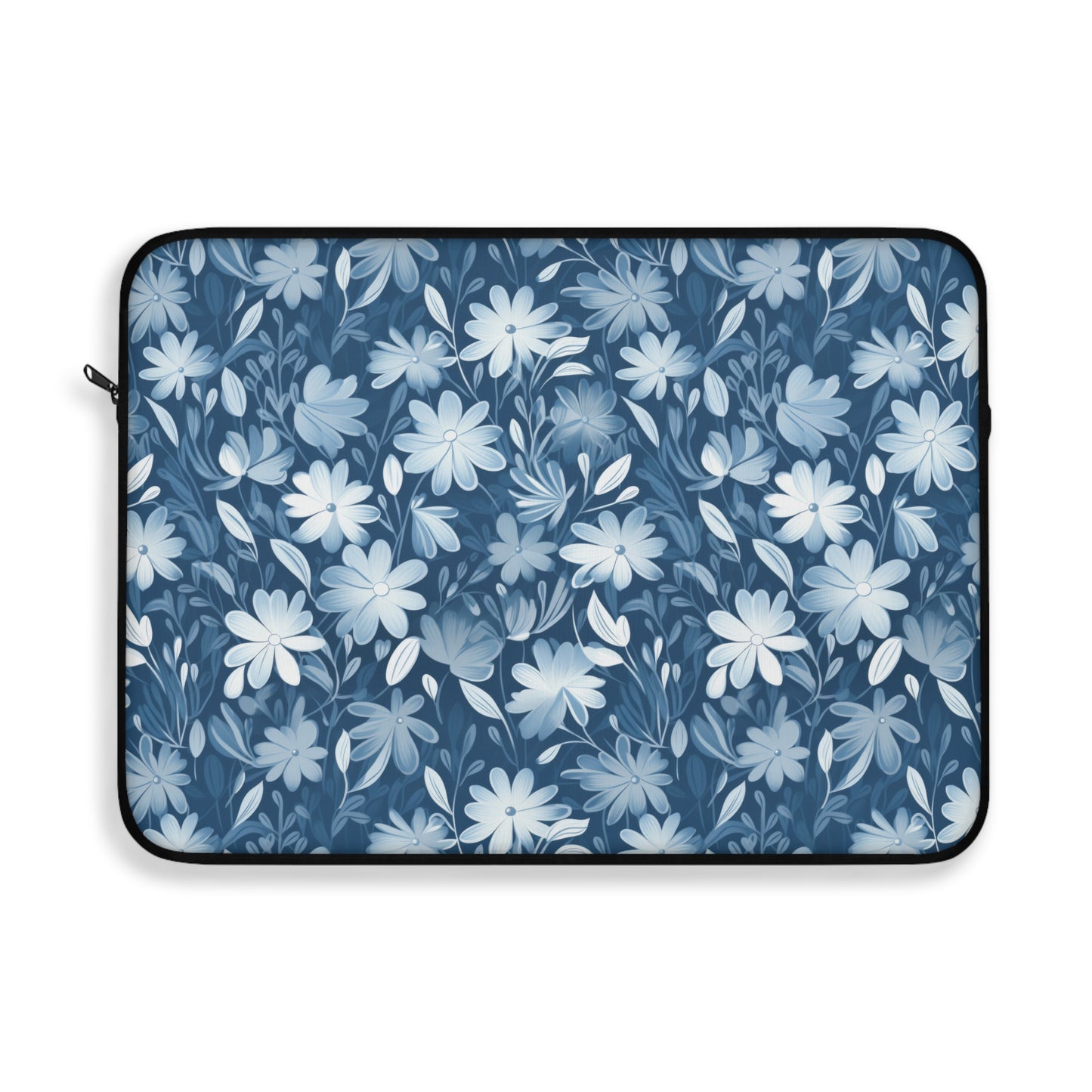 Gentle Elegance: Soft Muted Blue Flower Design - Laptop or Ipad Protective Sleeve 3 Sizes