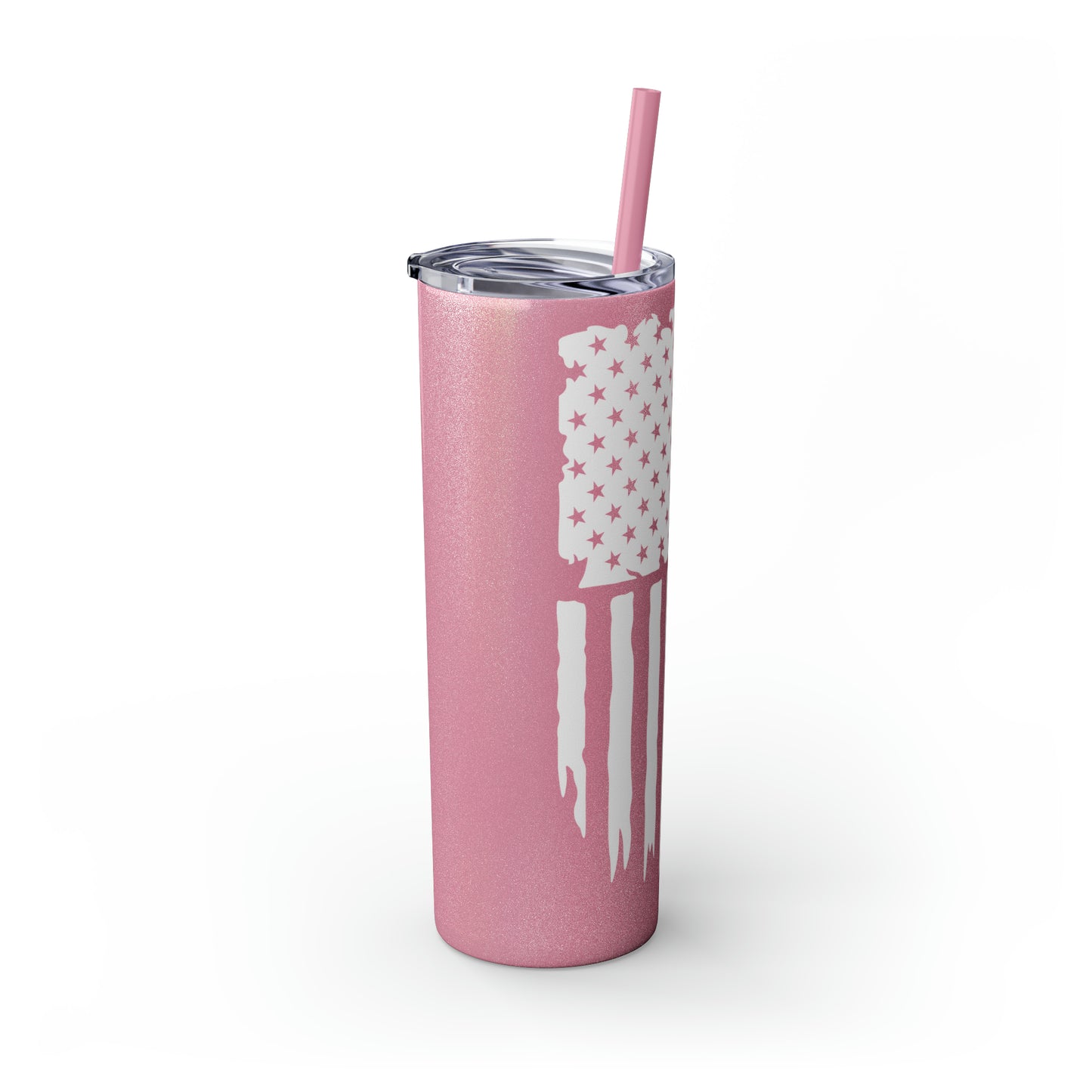 American Flag with Realtor - White 20oz Skinny Tumbler with Straw