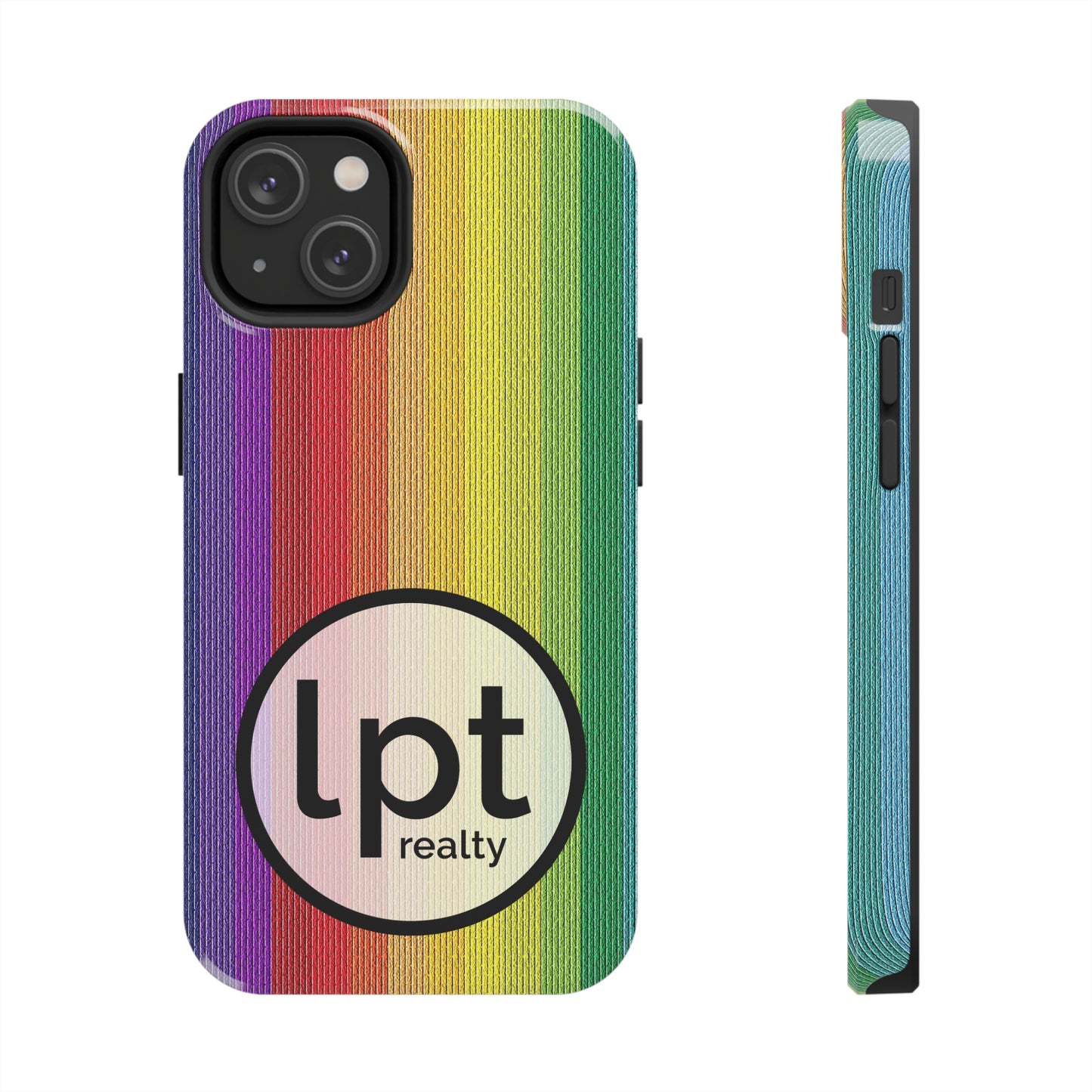 LPT Realty Logo -  Rainbow Stripe Design Iphone Tough Phone Case