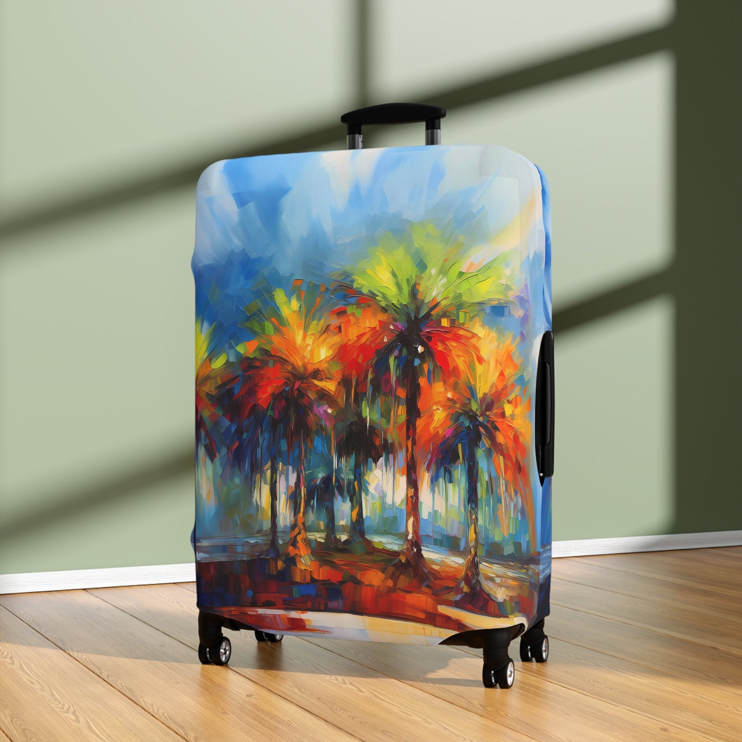 Dynamic Palmettos Abstract Depiction of South Carolina's Iconic Trees   - Luggage Protector and Cover 3 Sizes