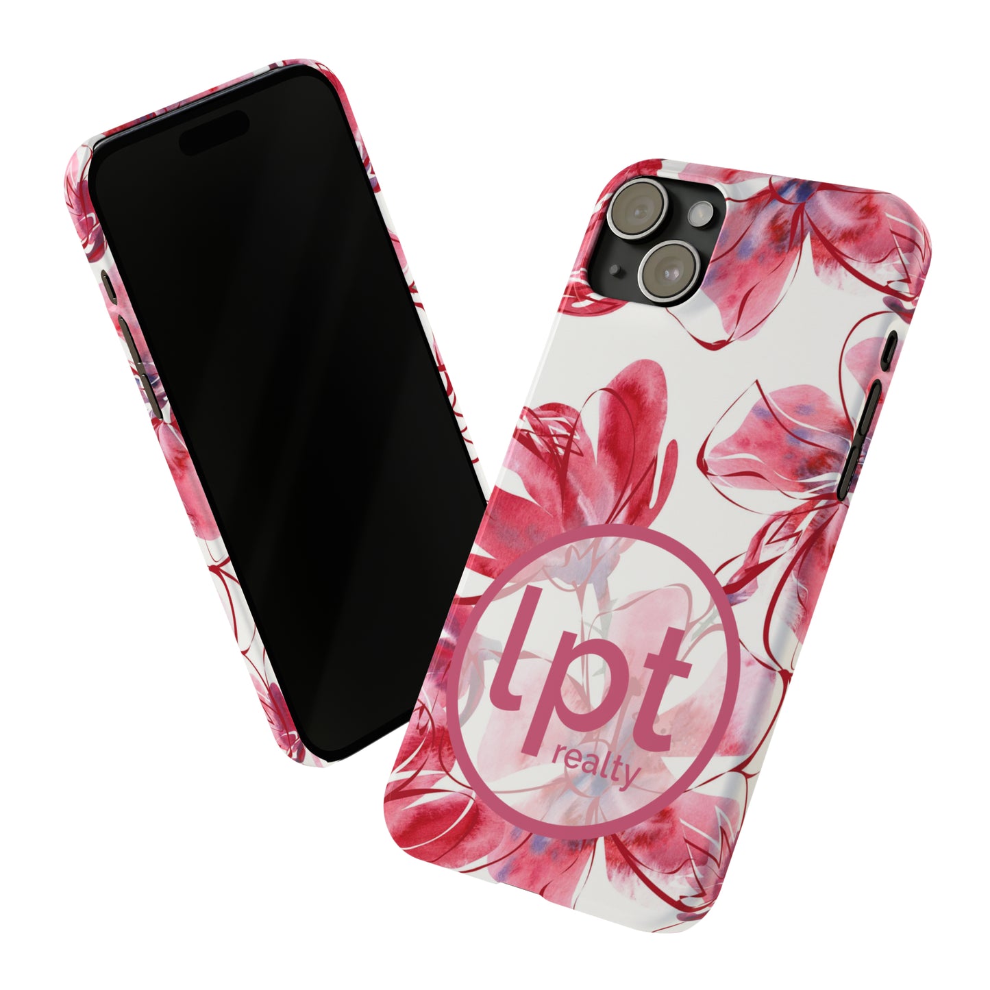 LPT Realty Logo -  Large Pink Flower Iphone 15-12 Slim Phone Case