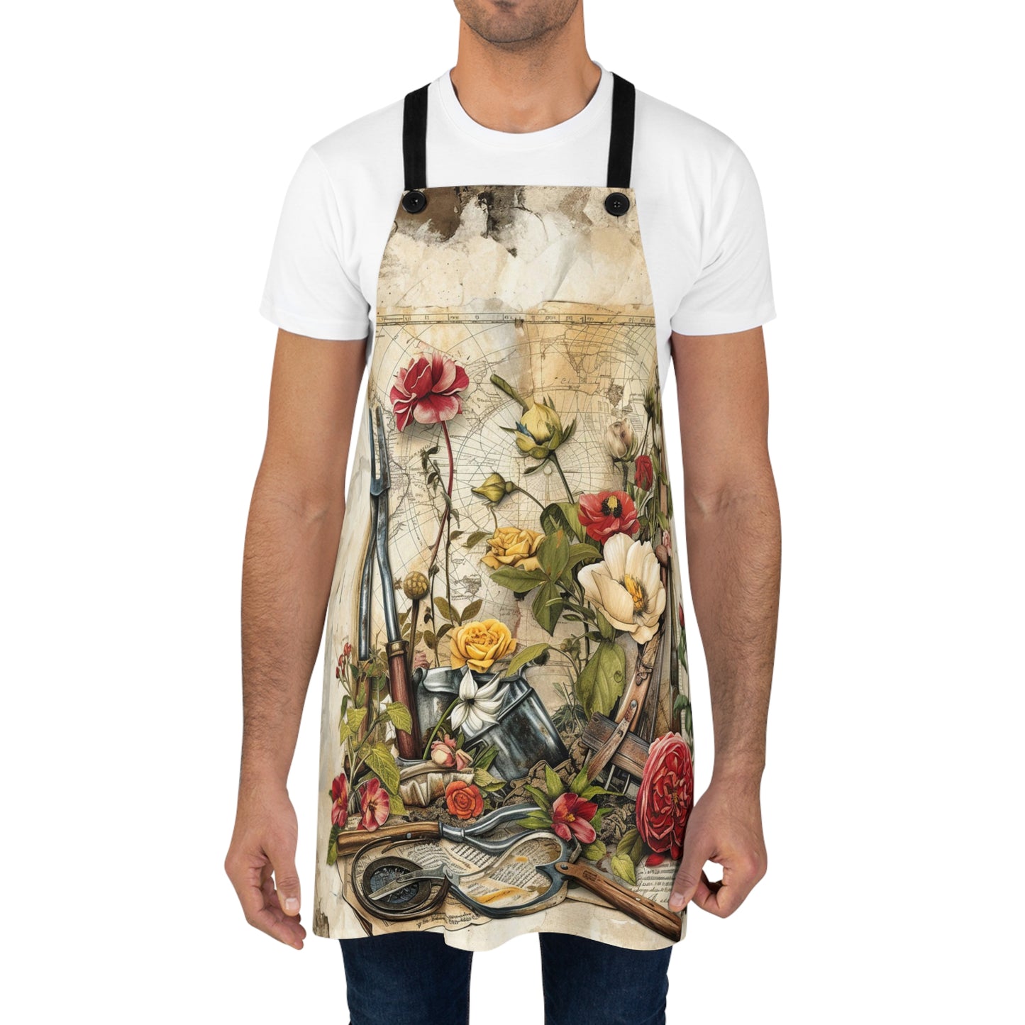 Green Thumb Essentials: Gardener's Tools and Planting Flowers Kitchen Chef Apron