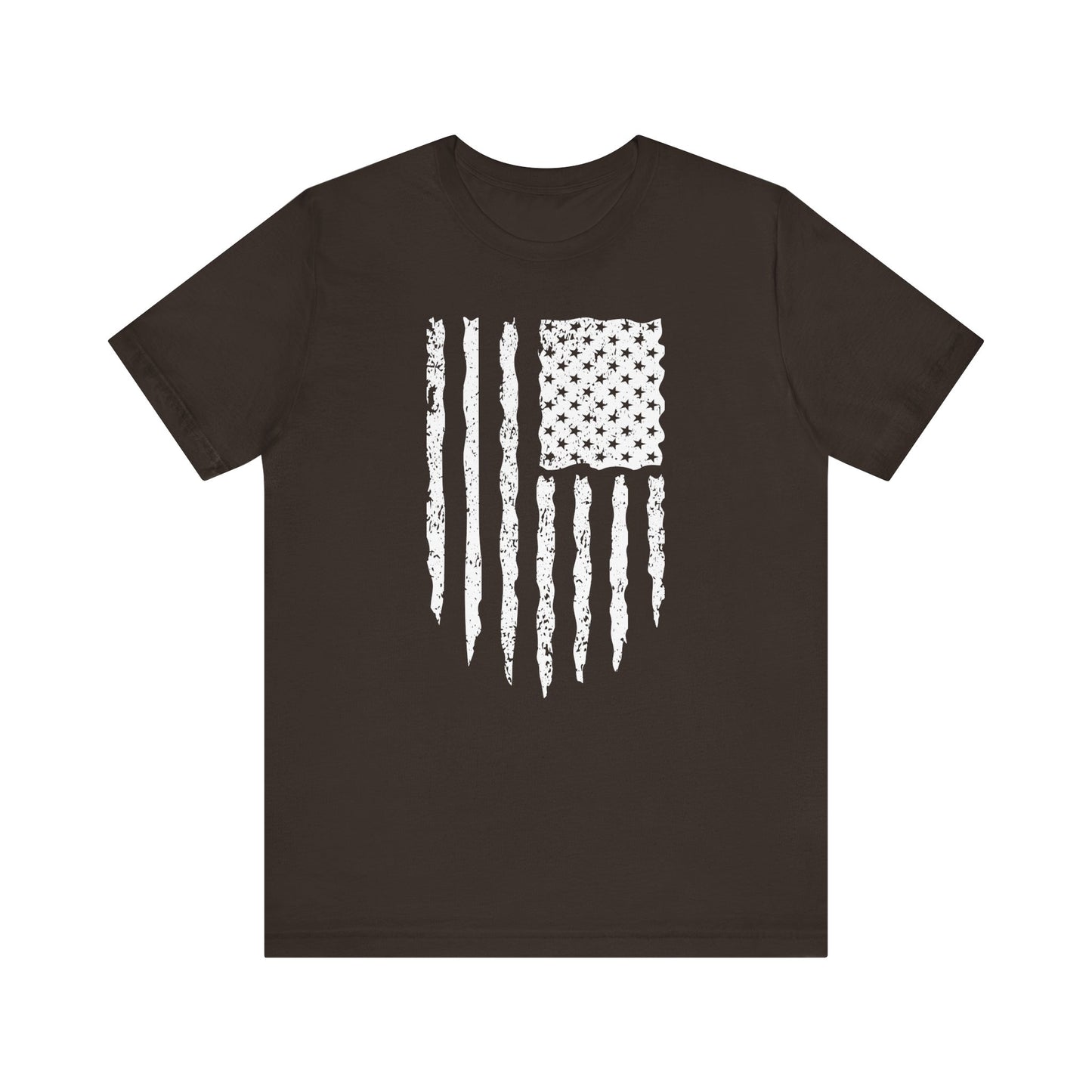 Distressed American Flag in White - Short Sleeve T-Shirt XS-5XL