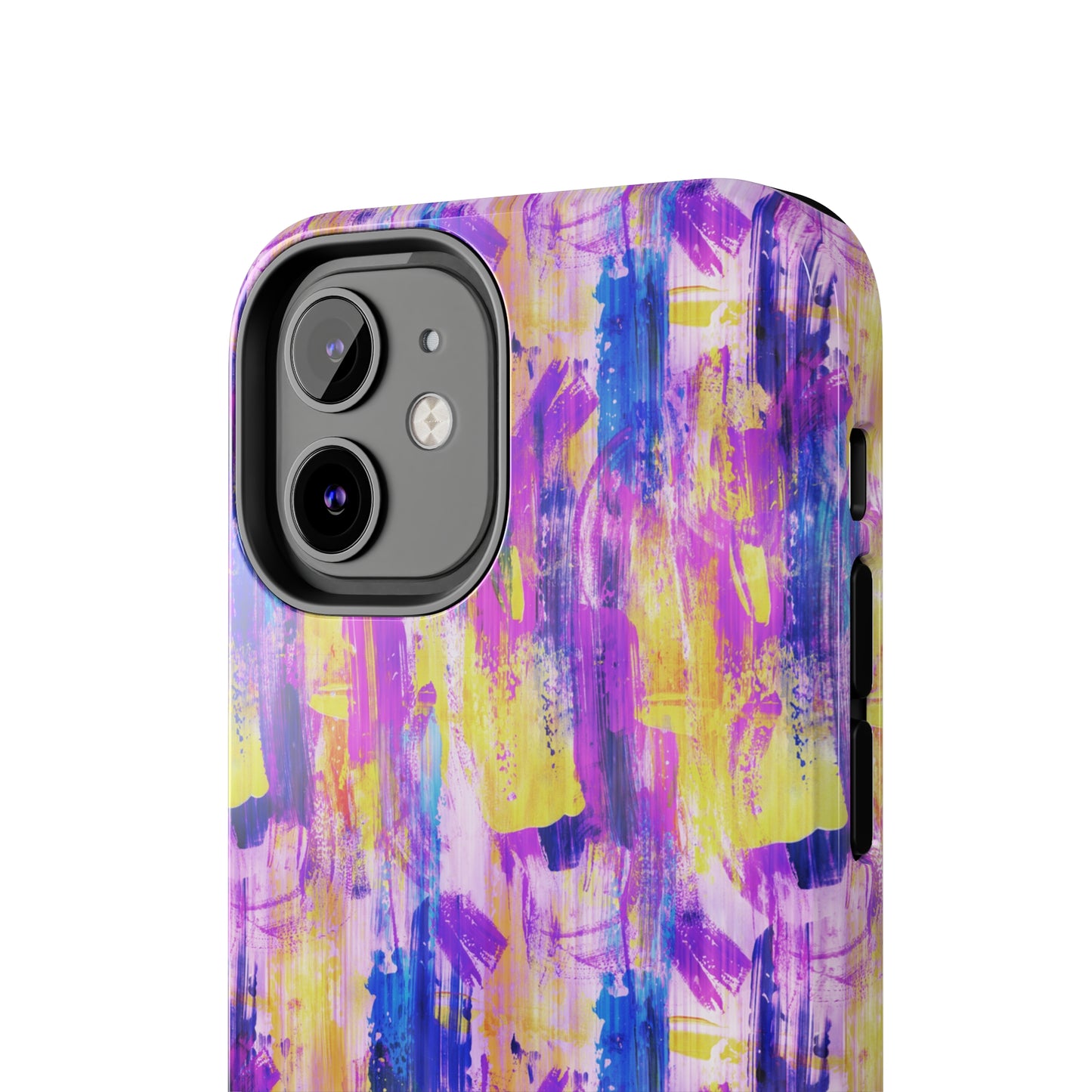 Pink & Yellow Spring Painted Abstract Iphone Tough Phone Case