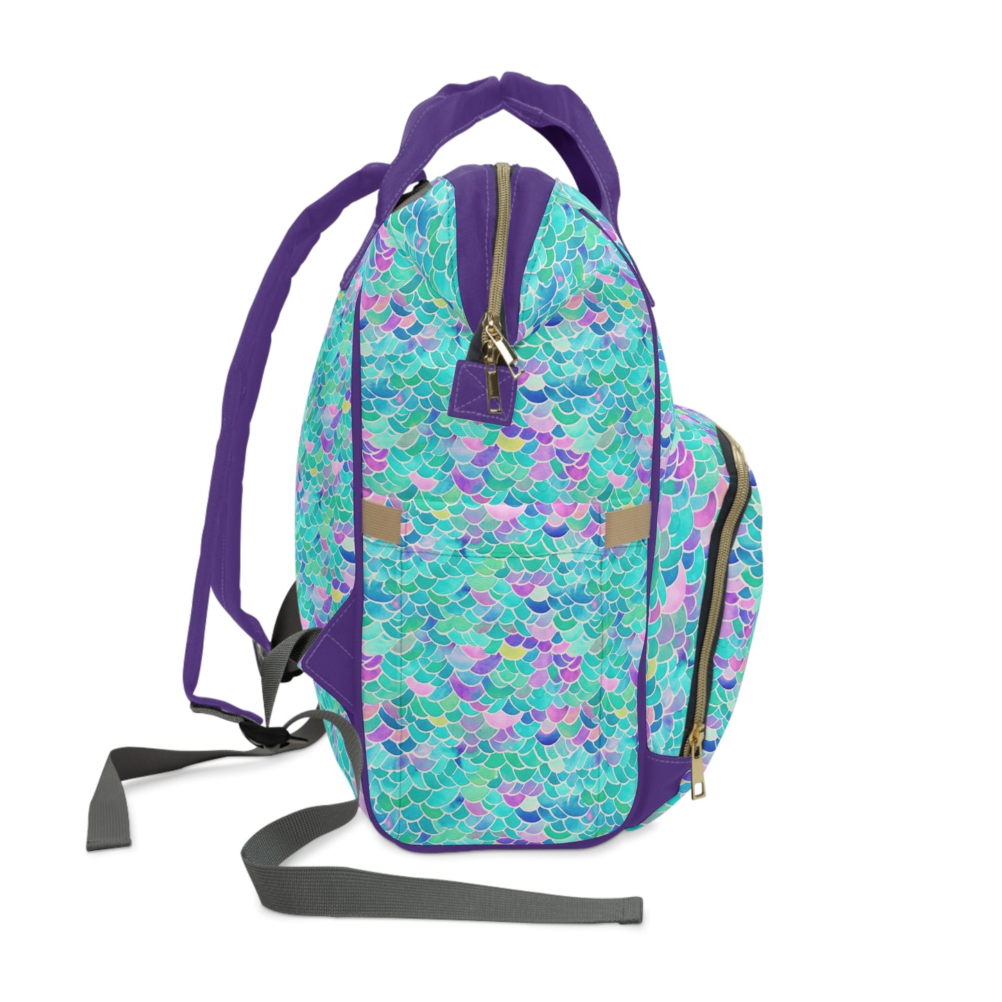 Pastel Seas: Mermaid Tail in Enchanting Pastel Hues Multifunctional Diaper Backpack