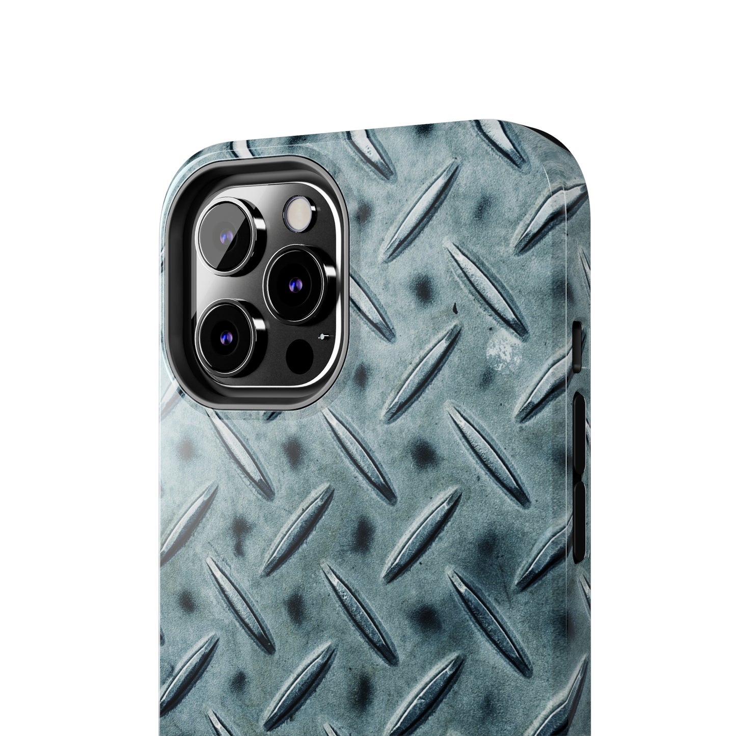 Blue Steel Diamond Plate Design Iphone Tough Phone Case