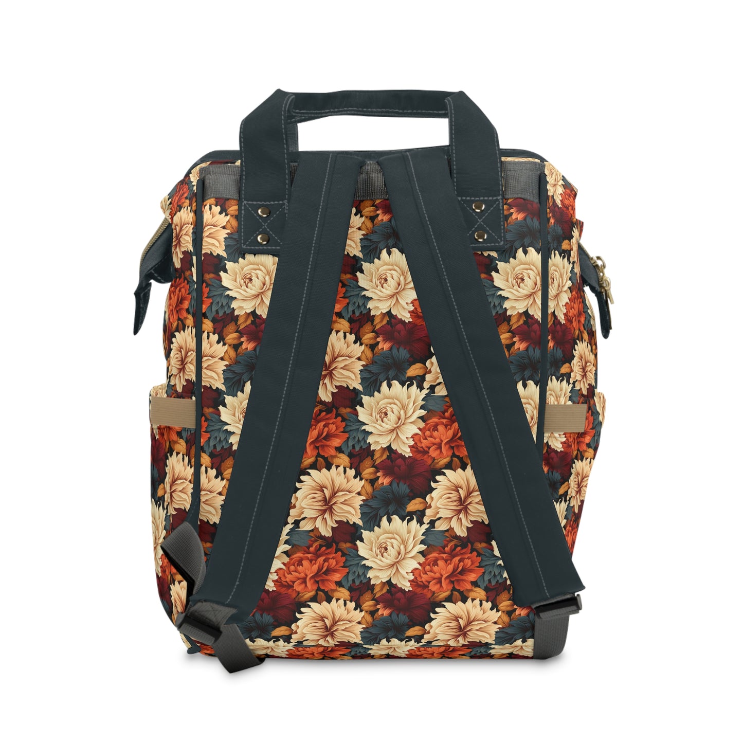 Autumn Elegance Vintage Floral Symphony in Rich Fall Colors Multifunctional Diaper Backpack