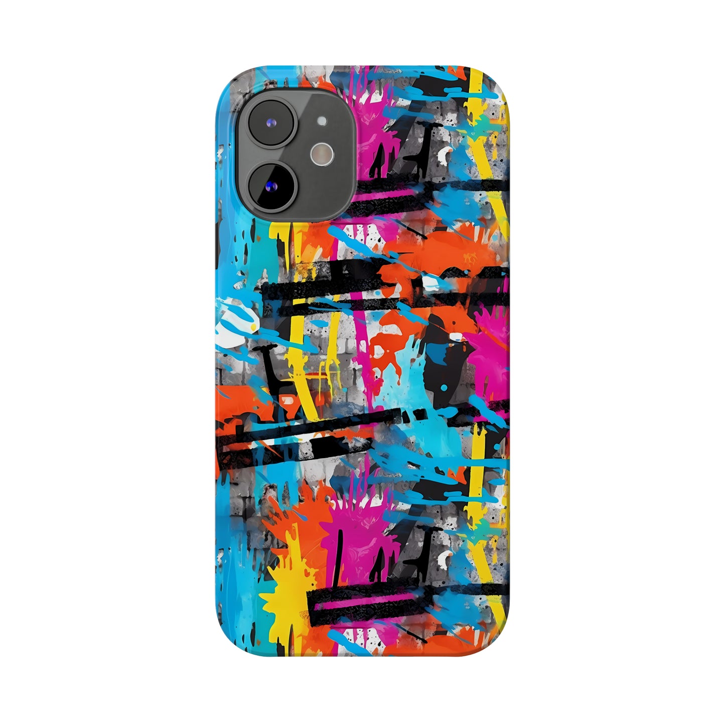 Rainbow Color Abstract Graffiti Design Iphone 15-12 Slim Phone Case