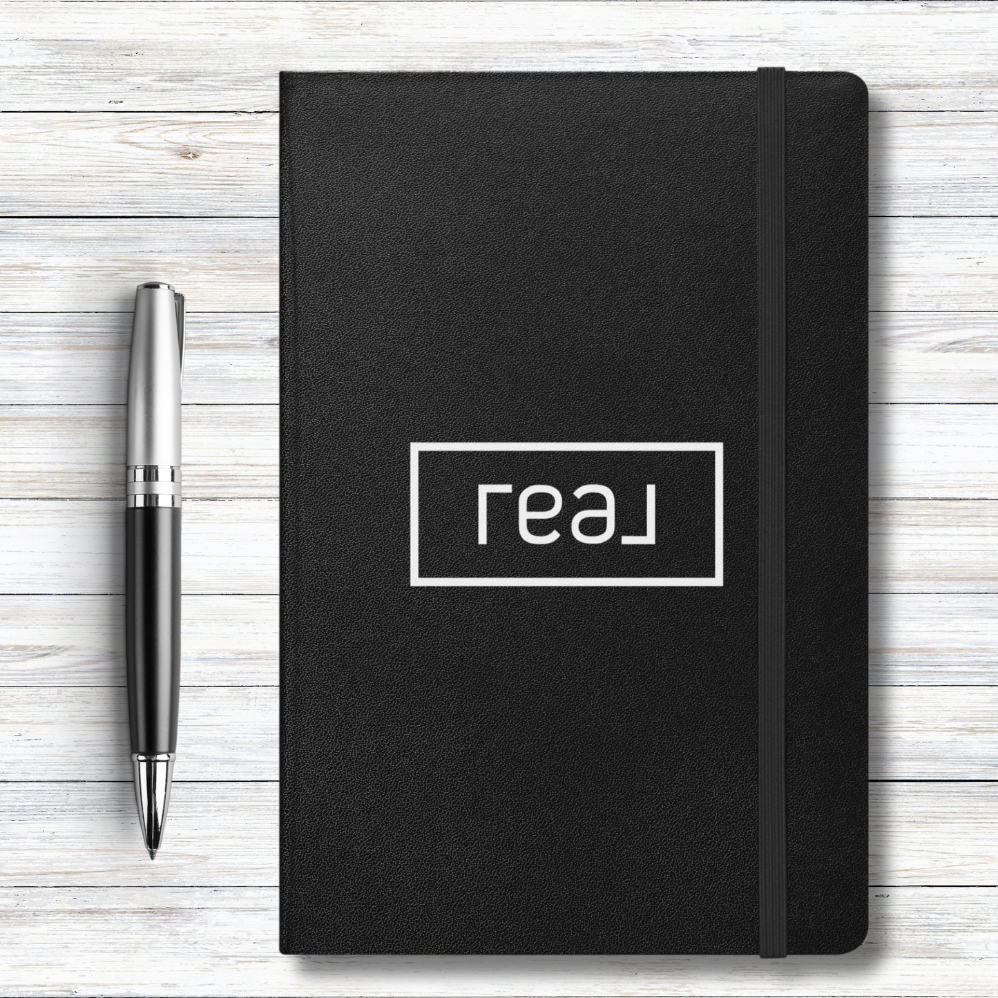 Real Logo White Hardcover Bound Notebook 8.5 X 5.5