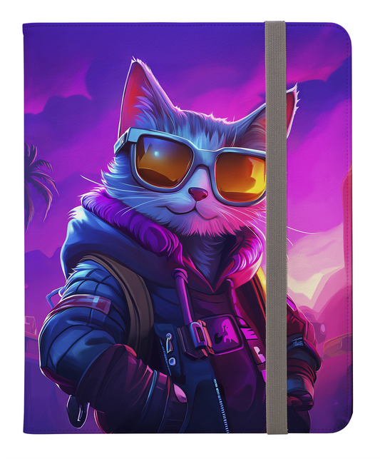 Sunset Cruiser Cat in Cool Shades Protective iPad Pro 11 & Pro 12.9 Protective Case and Pencil Holder