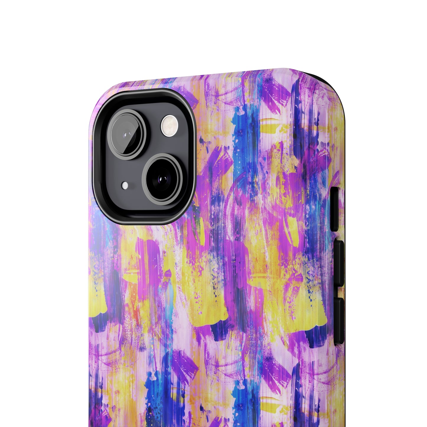 Pink & Yellow Spring Painted Abstract Iphone Tough Phone Case