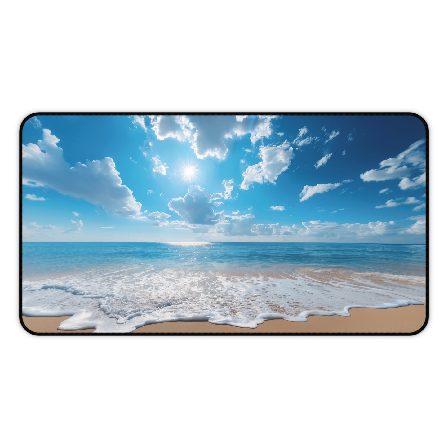 Tranquil Beachscape with Endless Blue Sky, Sparkling Ocean, and Golden Sand Extended Gaming Mouse Pad  Desk Mat  - 3 Sizes