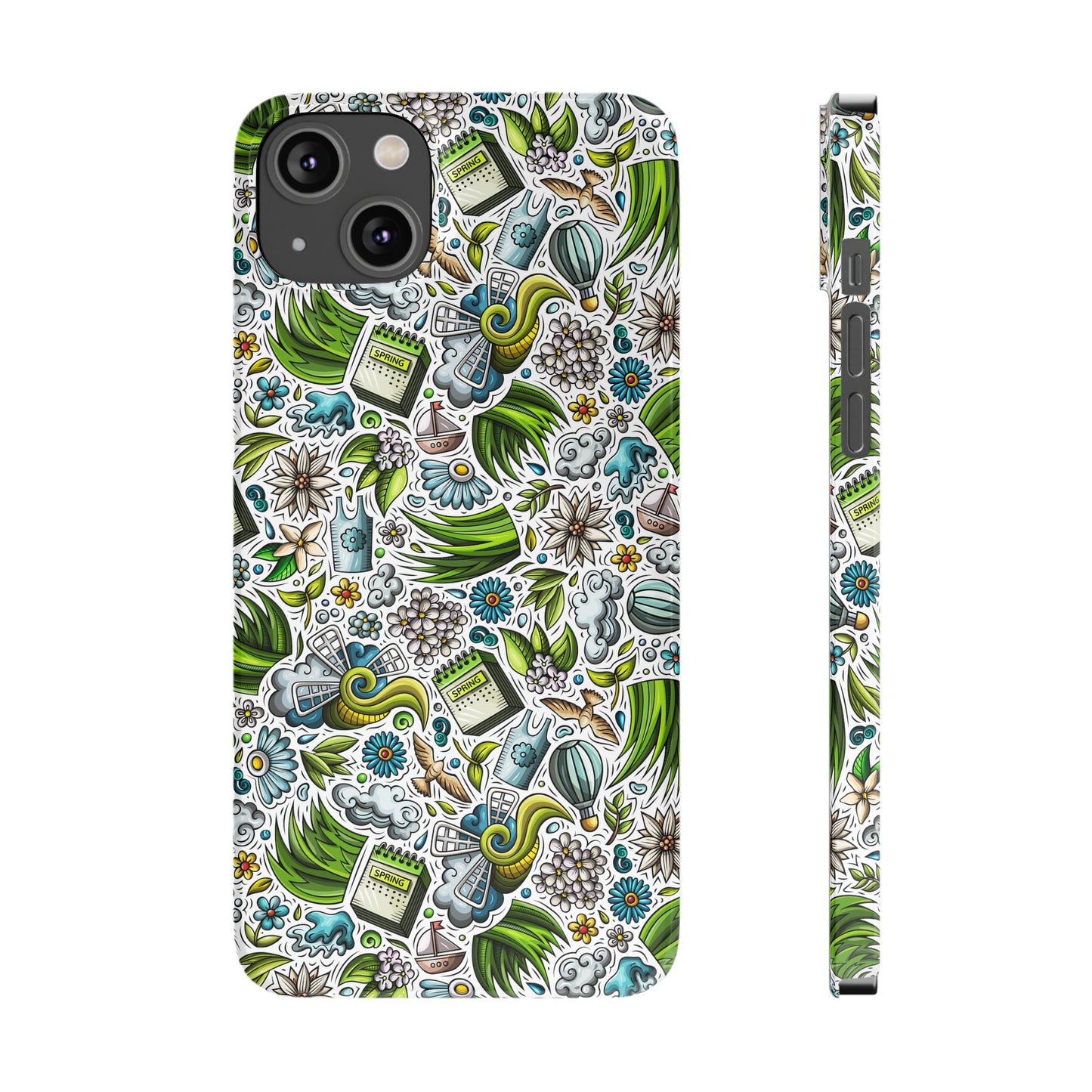 Spring Flowers and Gardening Design Iphone 15-12 Slim Phone Case