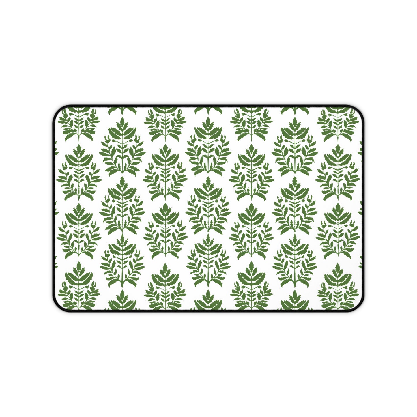 Verdant Harmony in Elegant Green Botanical Block Print Pattern Extended Gaming Mouse Pad  Desk Mat  - 3 Sizes