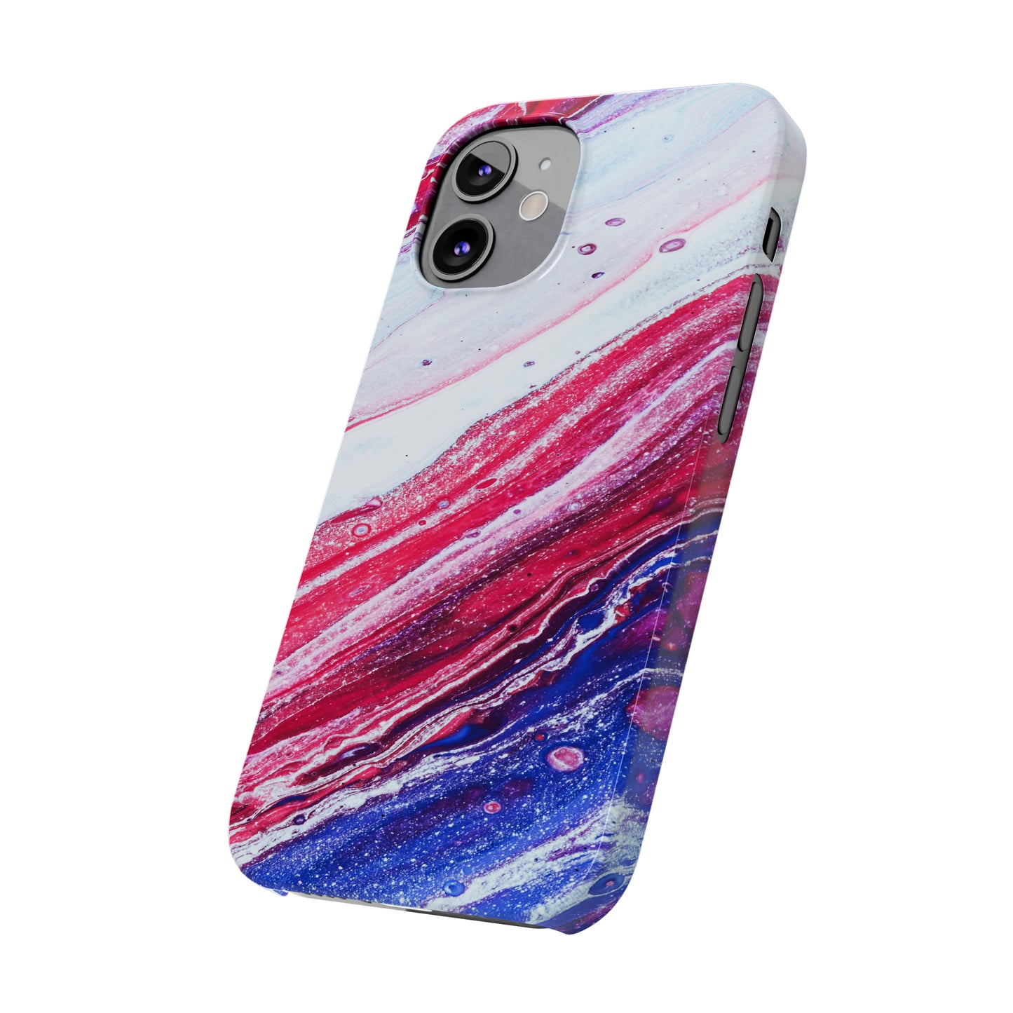 Red White and Blue Alcohol Ink Design Iphone 15-12 Slim Phone Case