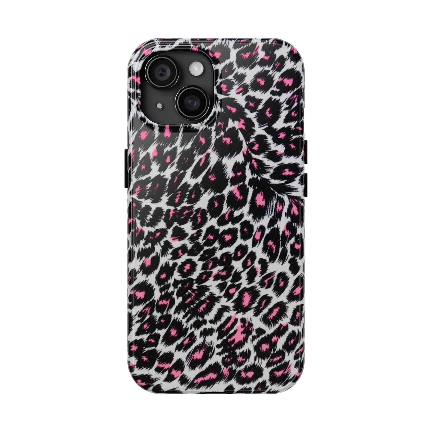 Fierce Femininity Pink and Black Leopard Print Iphone Tough Phone Case