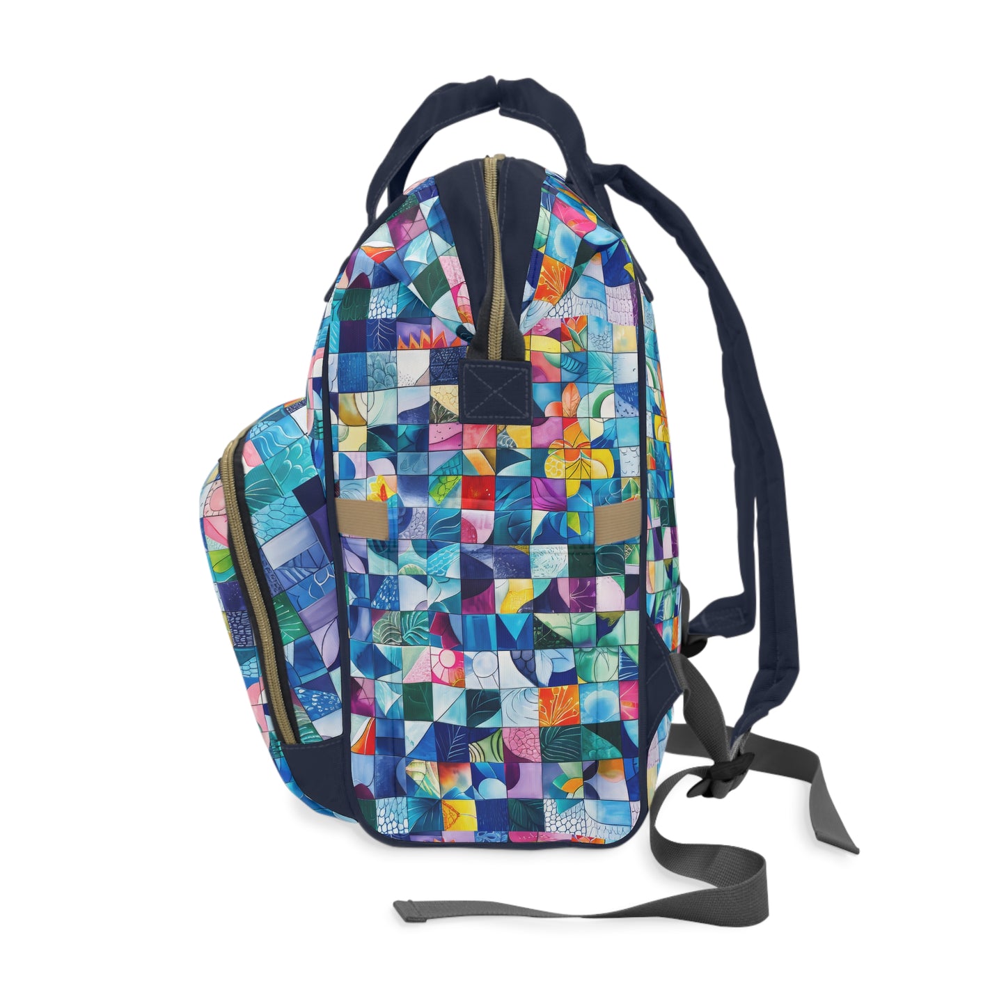 Artistic Kaleidoscope: Abstract Patchwork of Diverse Art Styles Multifunctional Diaper Backpack