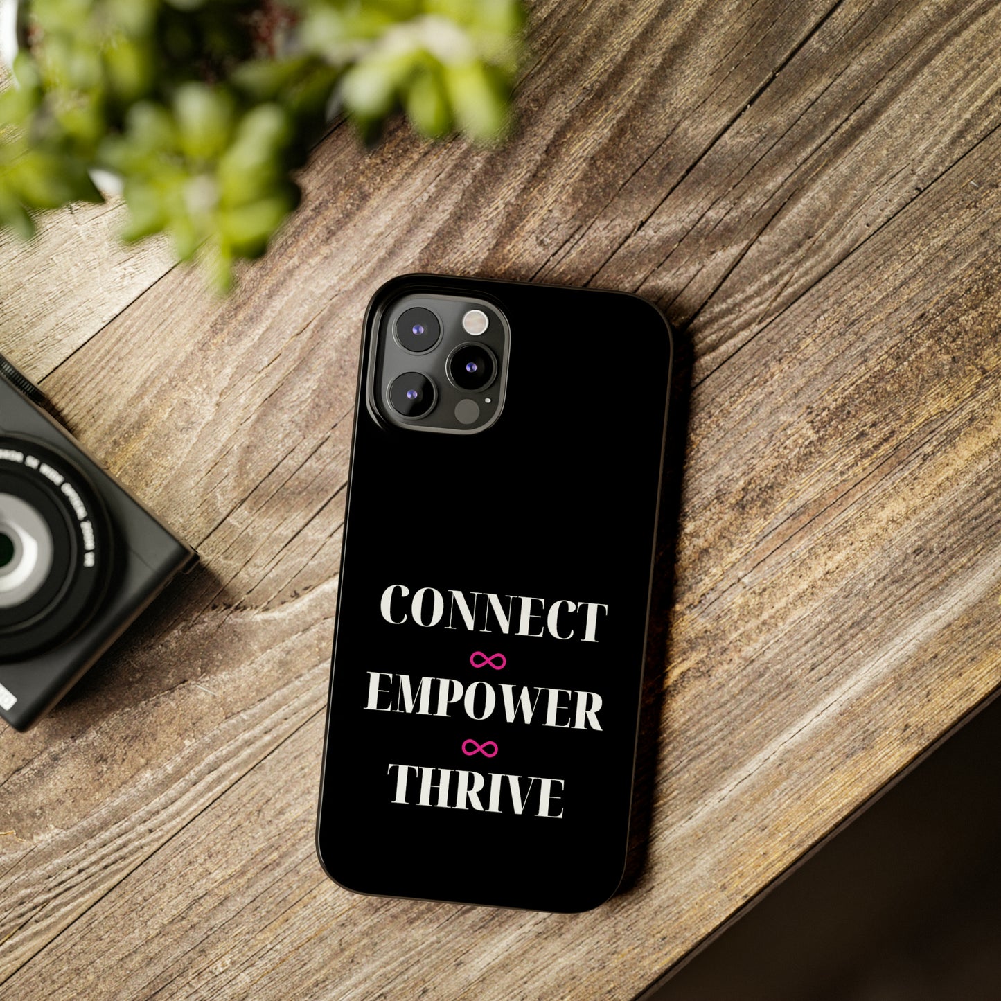 Black - Connect - Empower - Iphone 15-12 Slim Phone Case