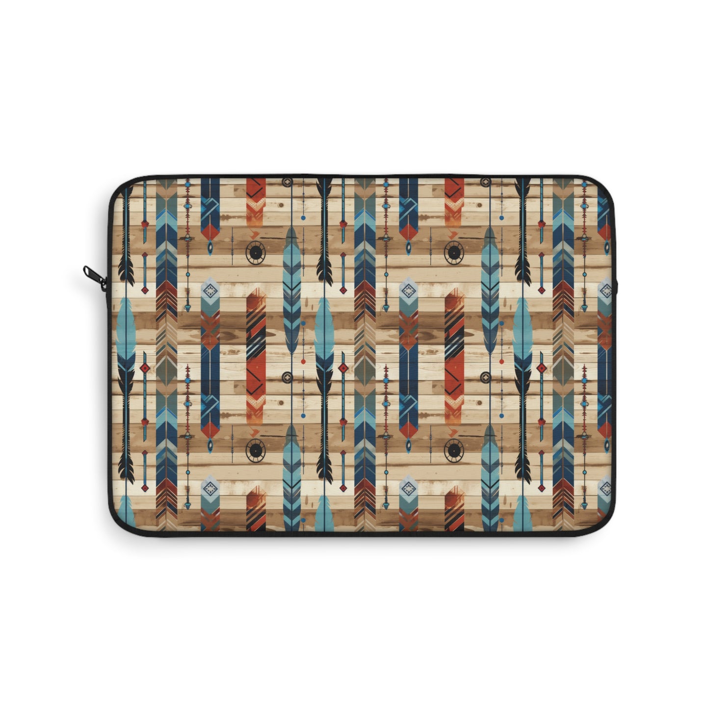 Rustic Boho Southwestern Feathered Arrows with Tribal Geometric Patterns Laptop or Ipad Protective Sleeve 3 Sizes Available