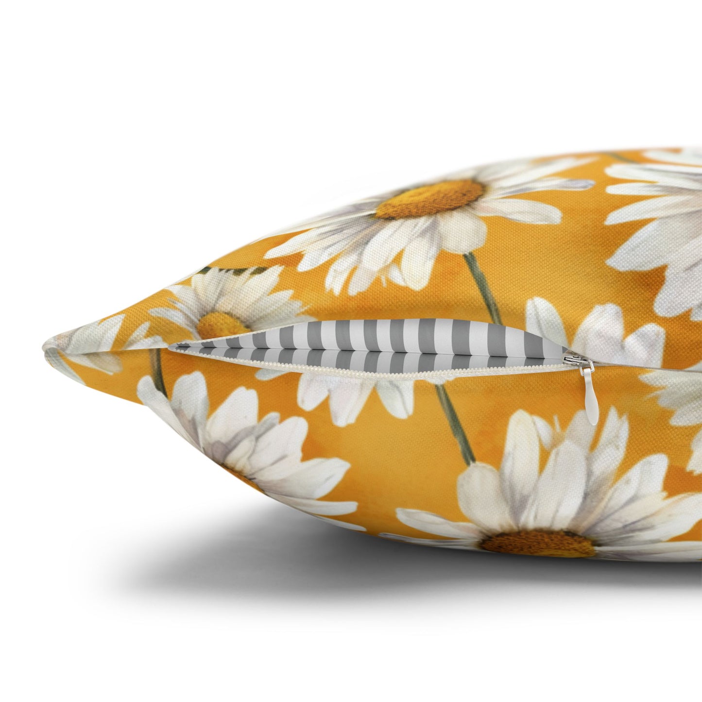 Golden Daisy Field with Vibrant Yellow Floral Design Spun Polyester Square Pillowcase 4 Sizes