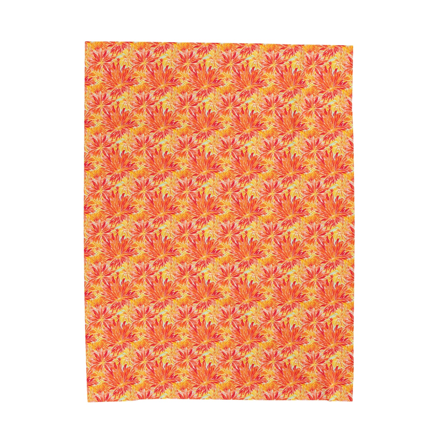 Golden Citrus Blooms: Vibrant Orange and Yellow Watercolor Flowers Velveteen Plush Blanket 3 Sizes