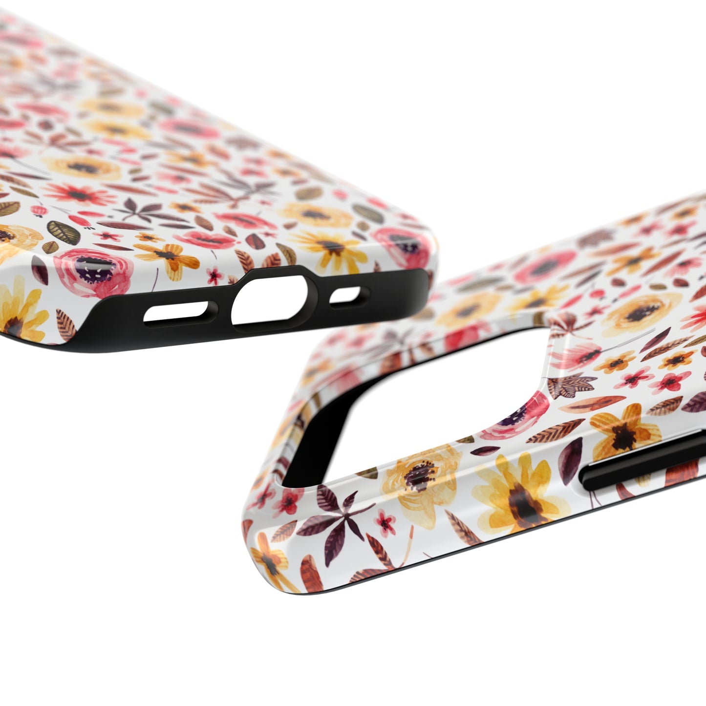 Pink & Yellow Spring Flowers Iphone Tough Phone Case