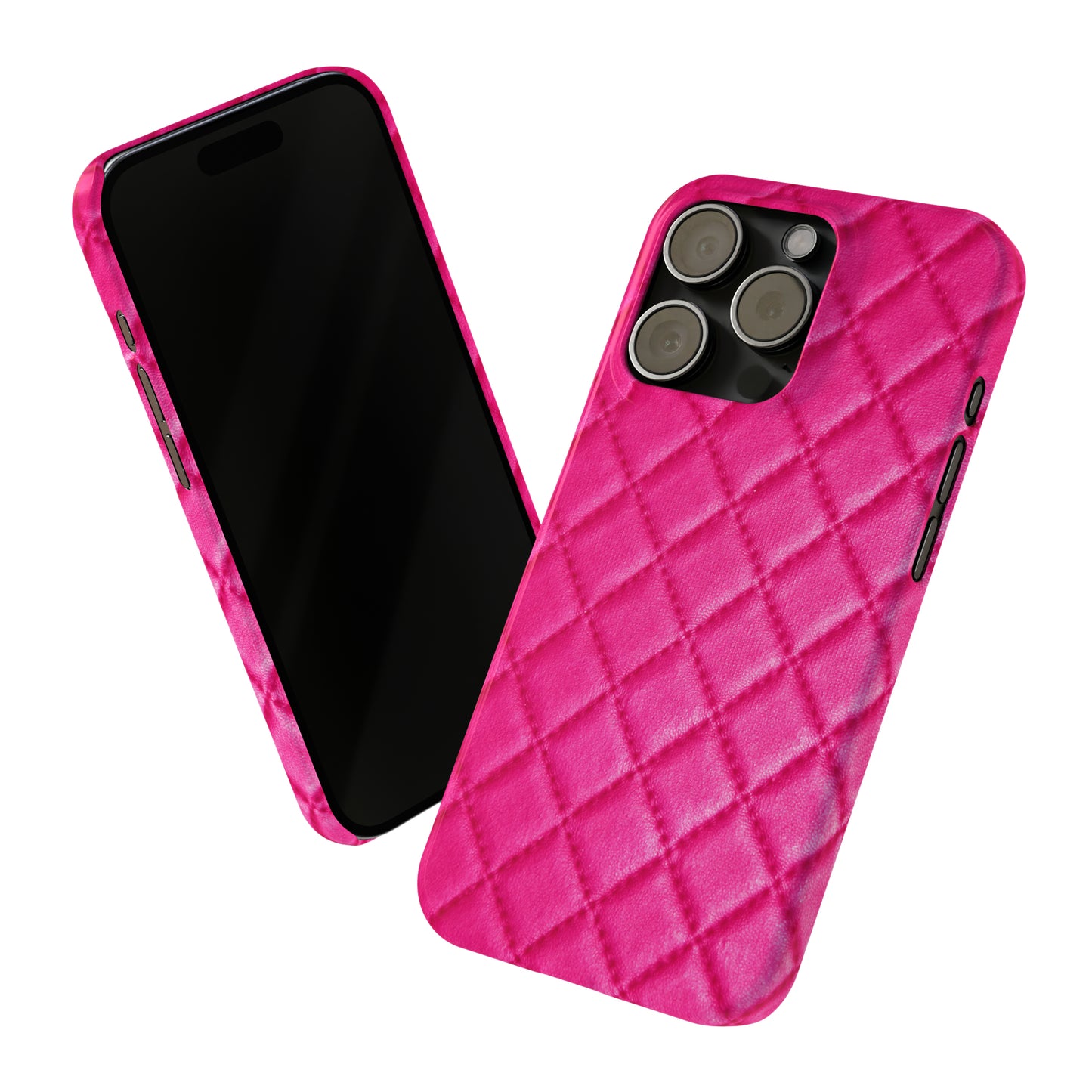 Pink Quilted Design Iphone 15-12 Slim Phone Case