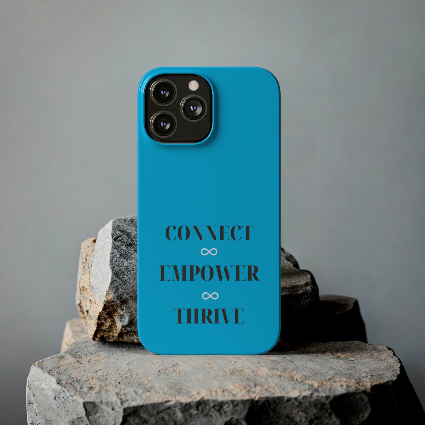 Blue with Connect Empower Thrive Iphone 15-12 Slim Phone Case