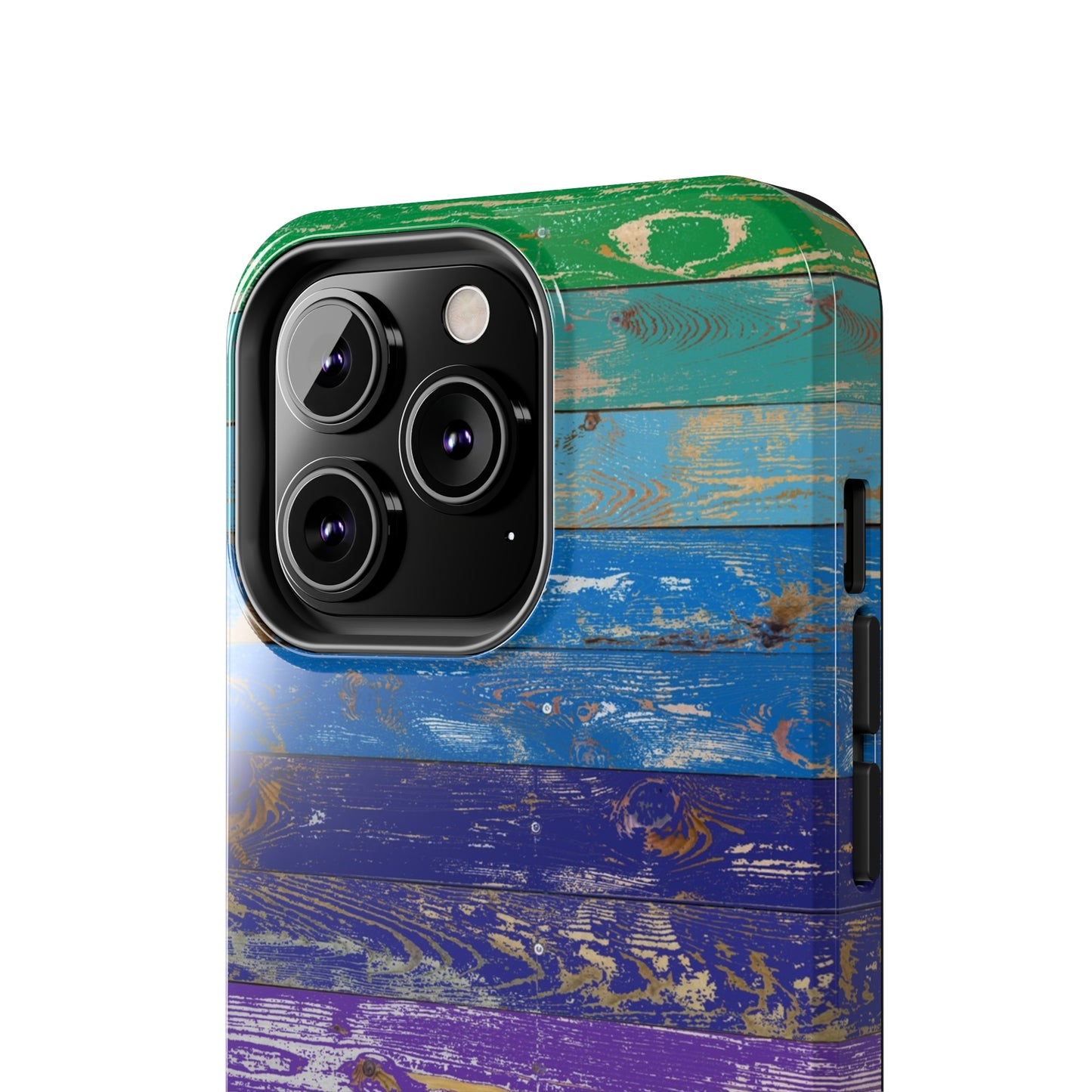 Rainbow Wood Planks Iphone Tough Phone Case