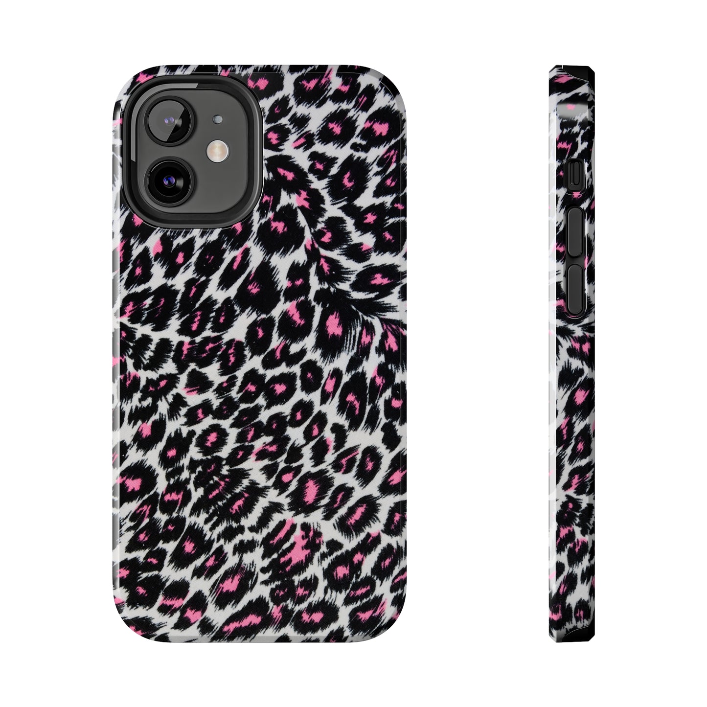 Fierce Femininity Pink and Black Leopard Print Iphone Tough Phone Case