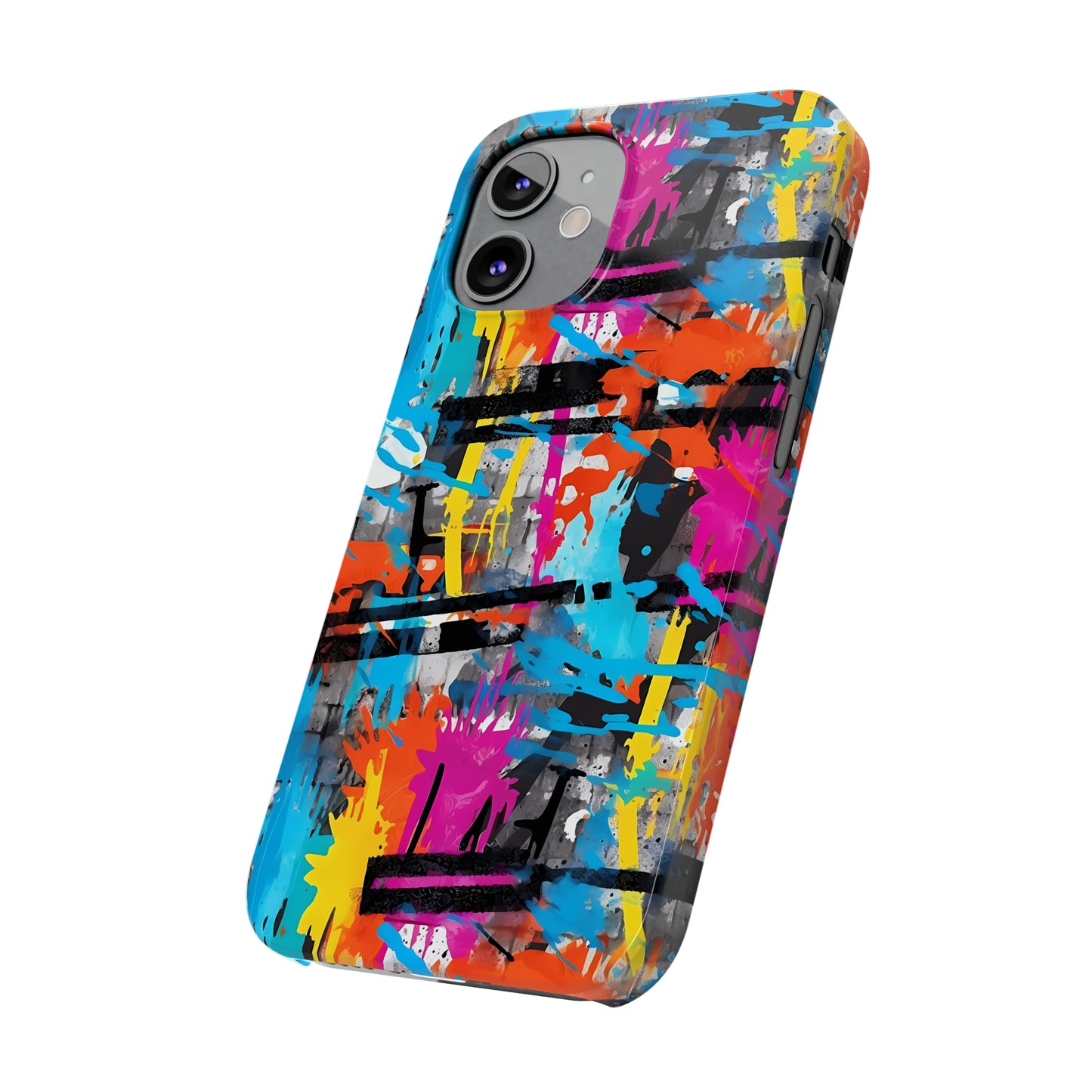 Rainbow Color Abstract Graffiti Design Iphone 15-12 Slim Phone Case