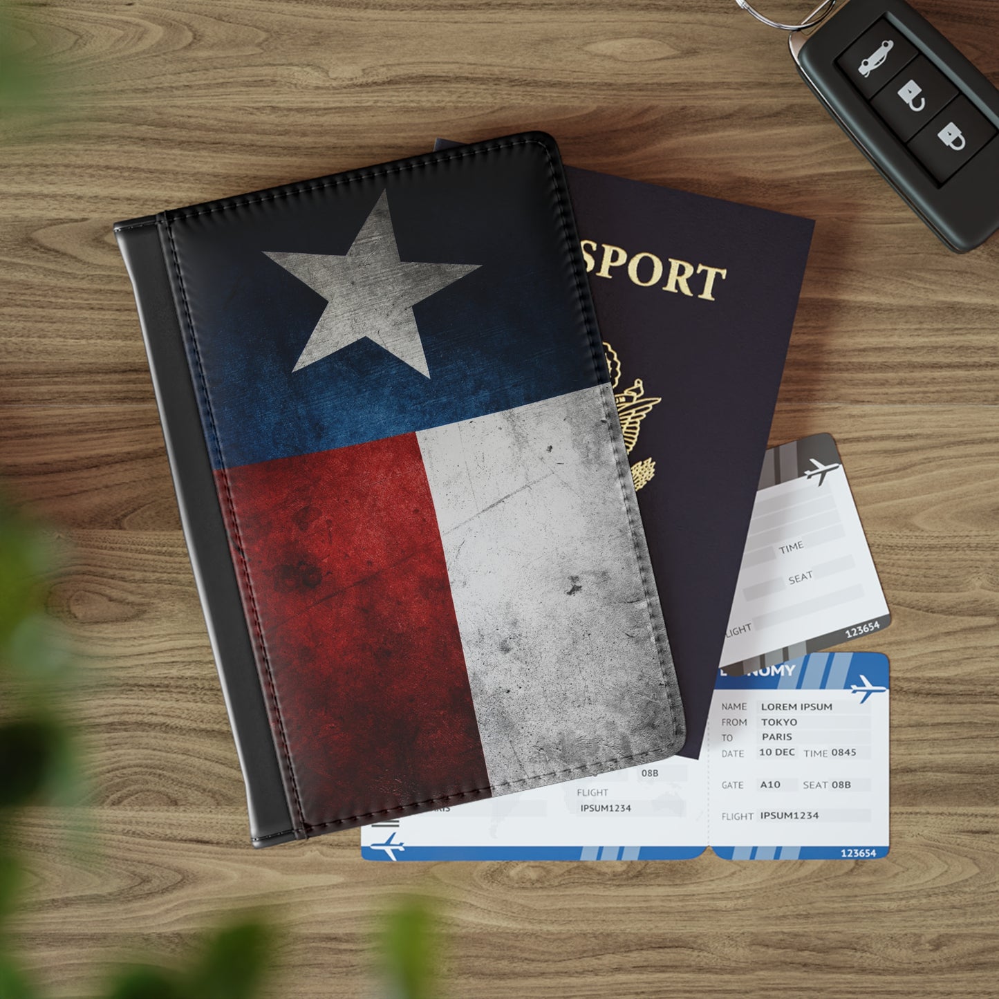 Distressed Texas Flag - Passport Cover Faux Leather RFID Blocking