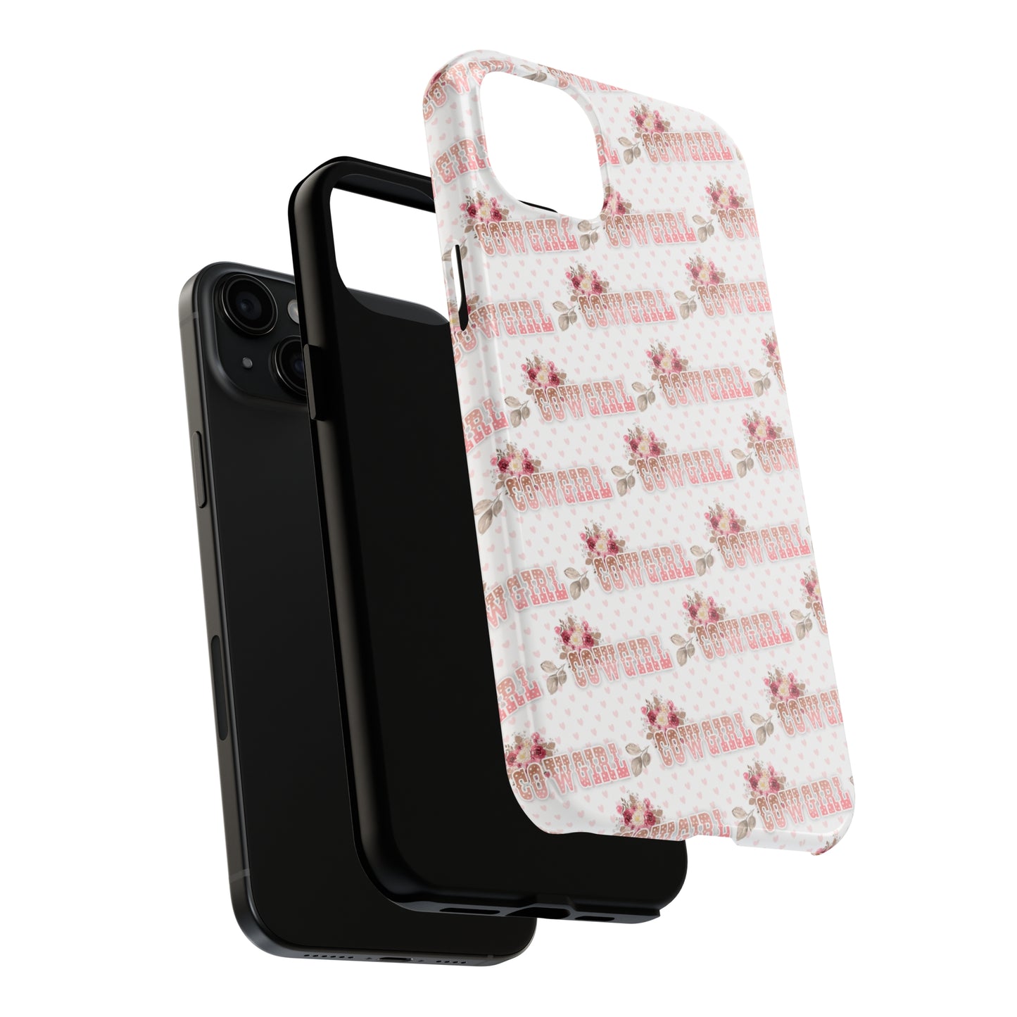 Pink Cowgirl and Flowers Iphone Tough Phone Case