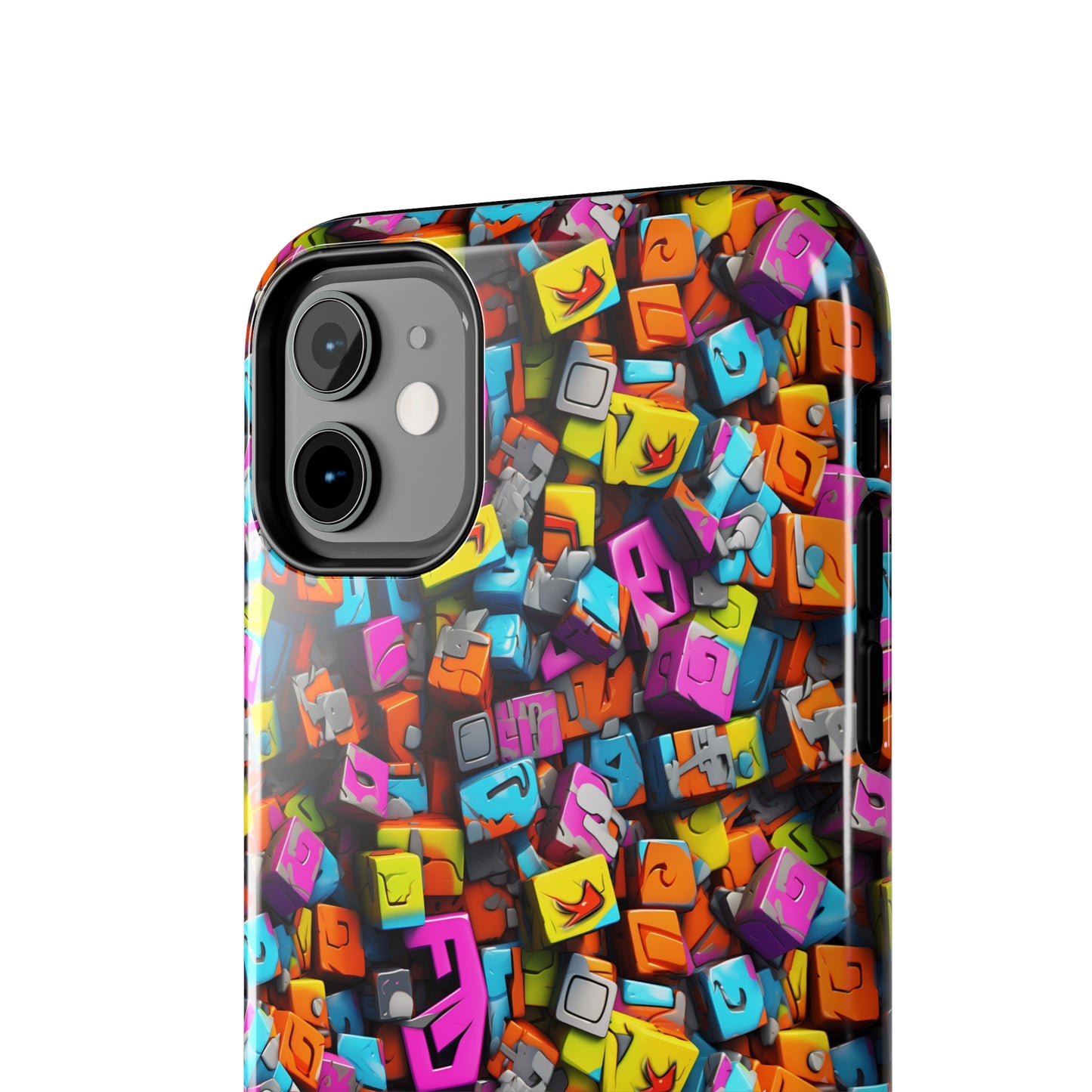 3D Abstract Colorful Block Design Iphone Tough Phone Case