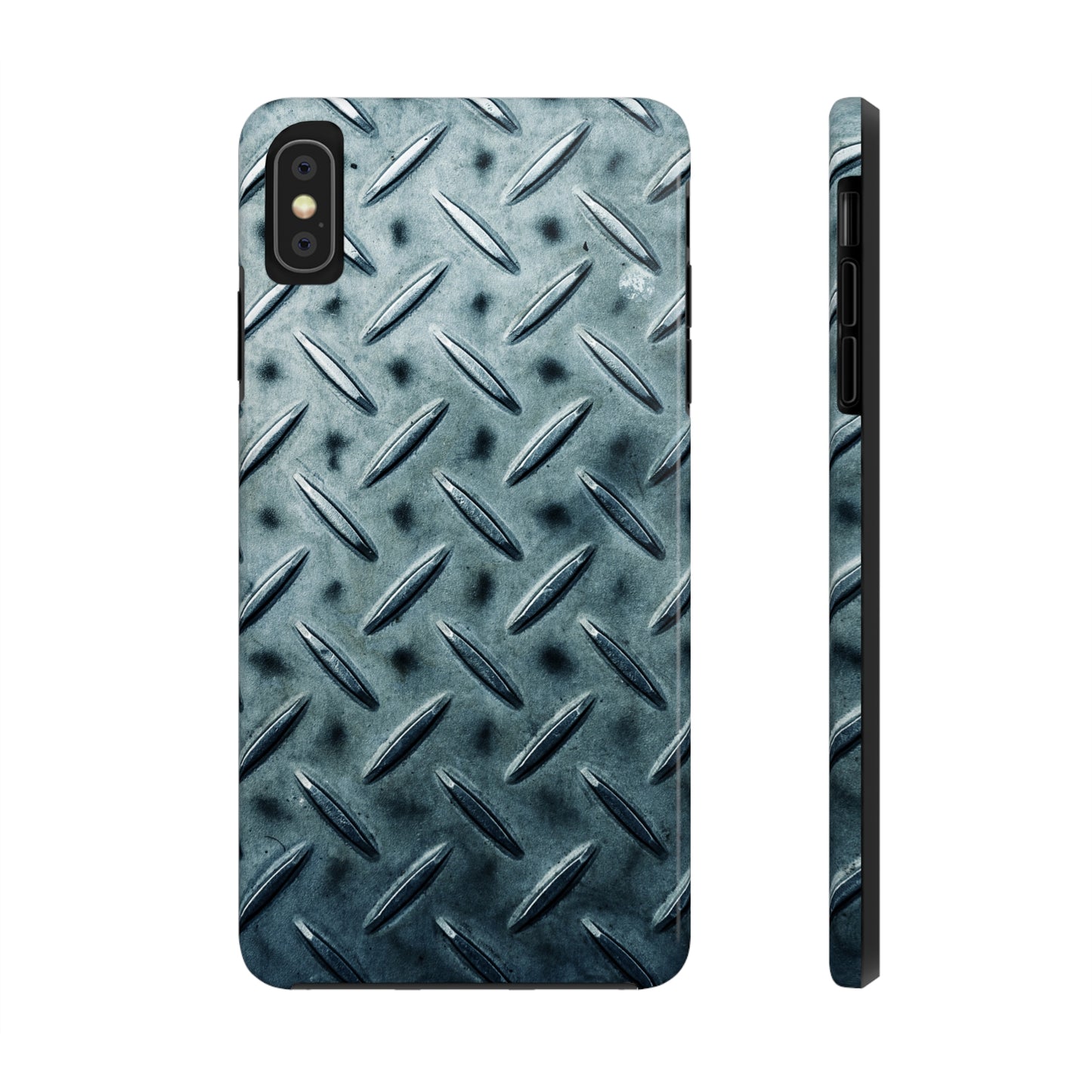 Blue Steel Diamond Plate Design Iphone Tough Phone Case