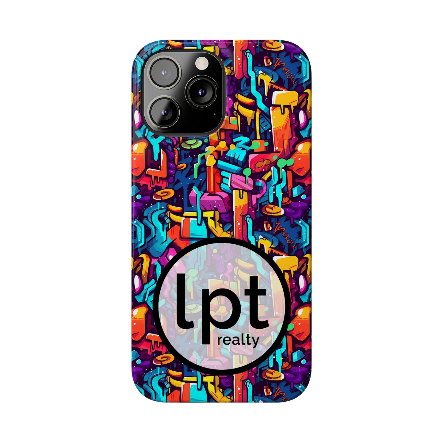 LPT Realty Logo -  3D Abstract Colorful Street Graffiti Art Design Iphone 15-12 Slim Phone Case