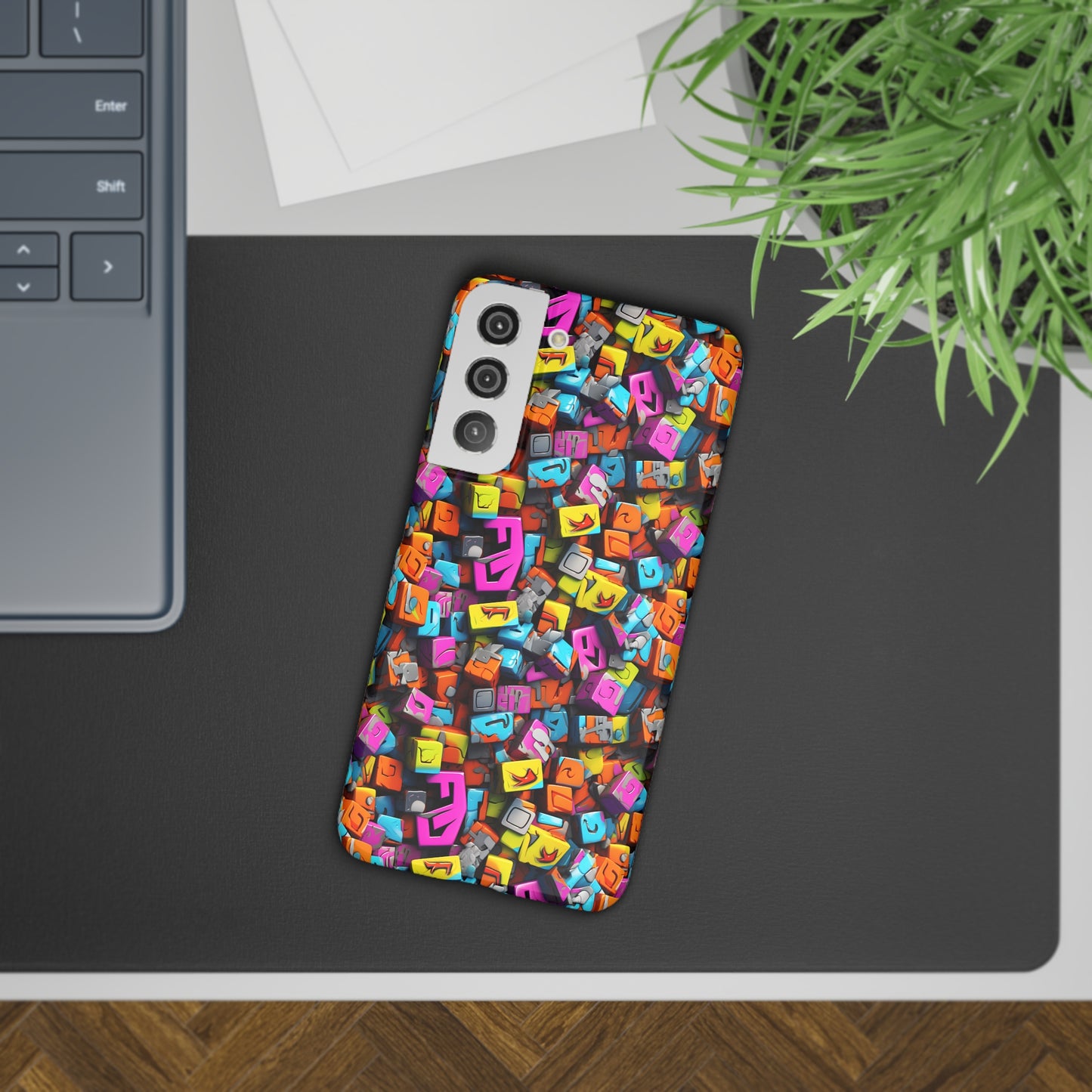 3D Abstract Colorful Block Design Samsung Slim Cases