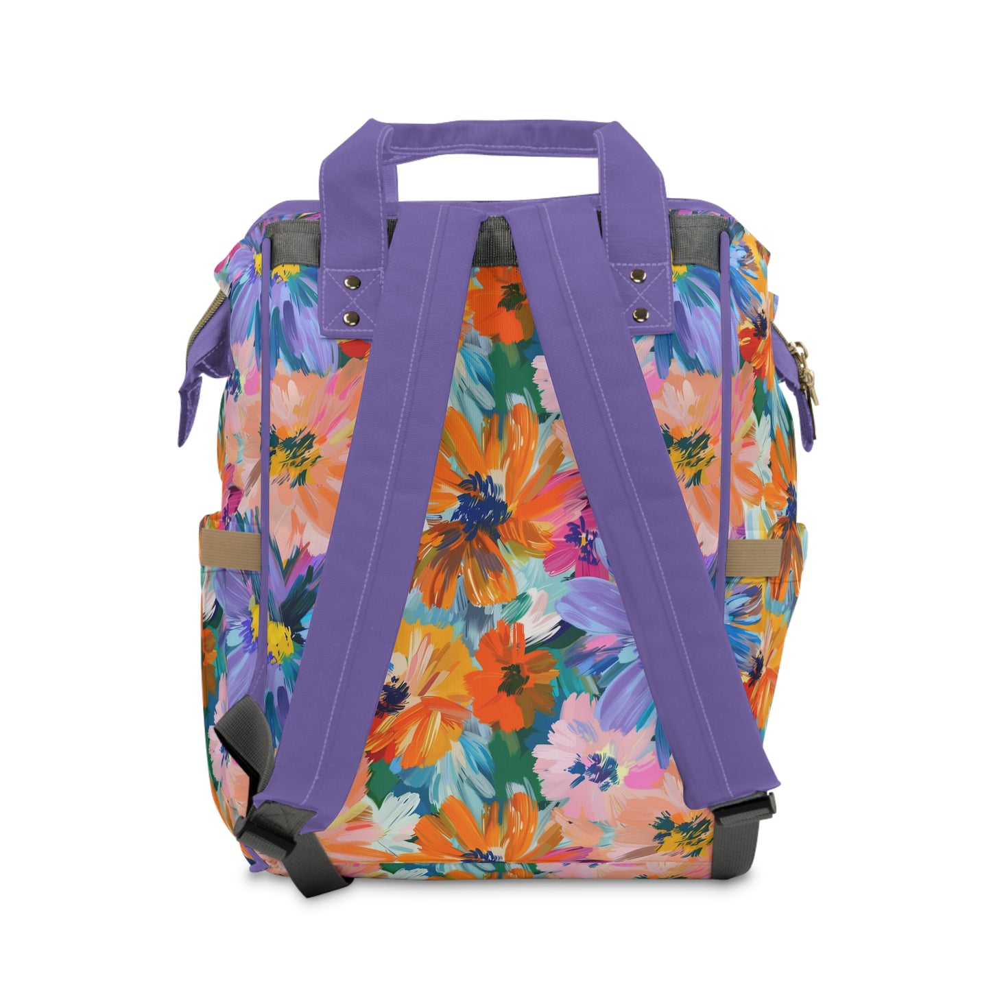 Soft Serenity: Pastel Watercolor Floral Blooms Multifunctional Diaper Backpack