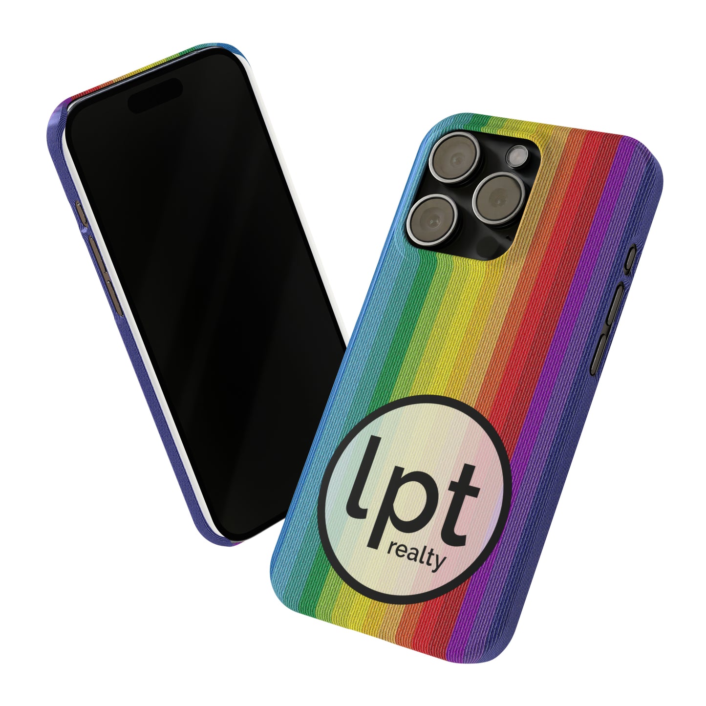 LPT Realty Logo -  Rainbow Stripe Design Iphone 15-12 Slim Phone Case